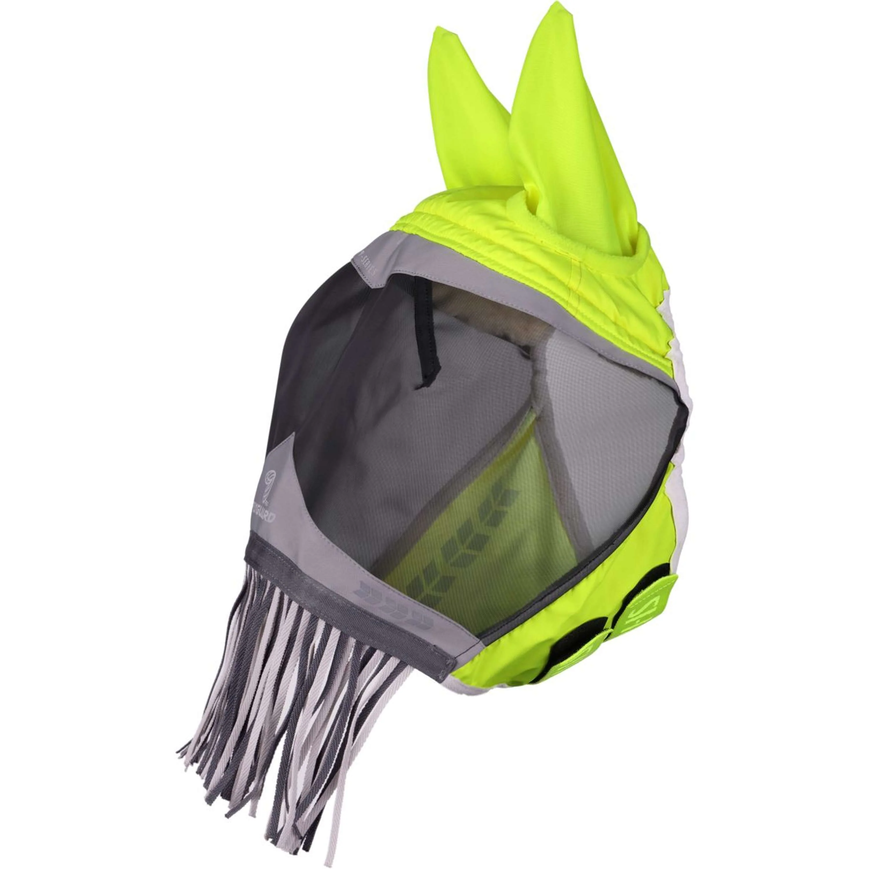 FlyGuard by Shires Maschera per Mosche Pro Hi-Viz Fine Mesh con Orecchie e Frange Giallo fluo - Image 2