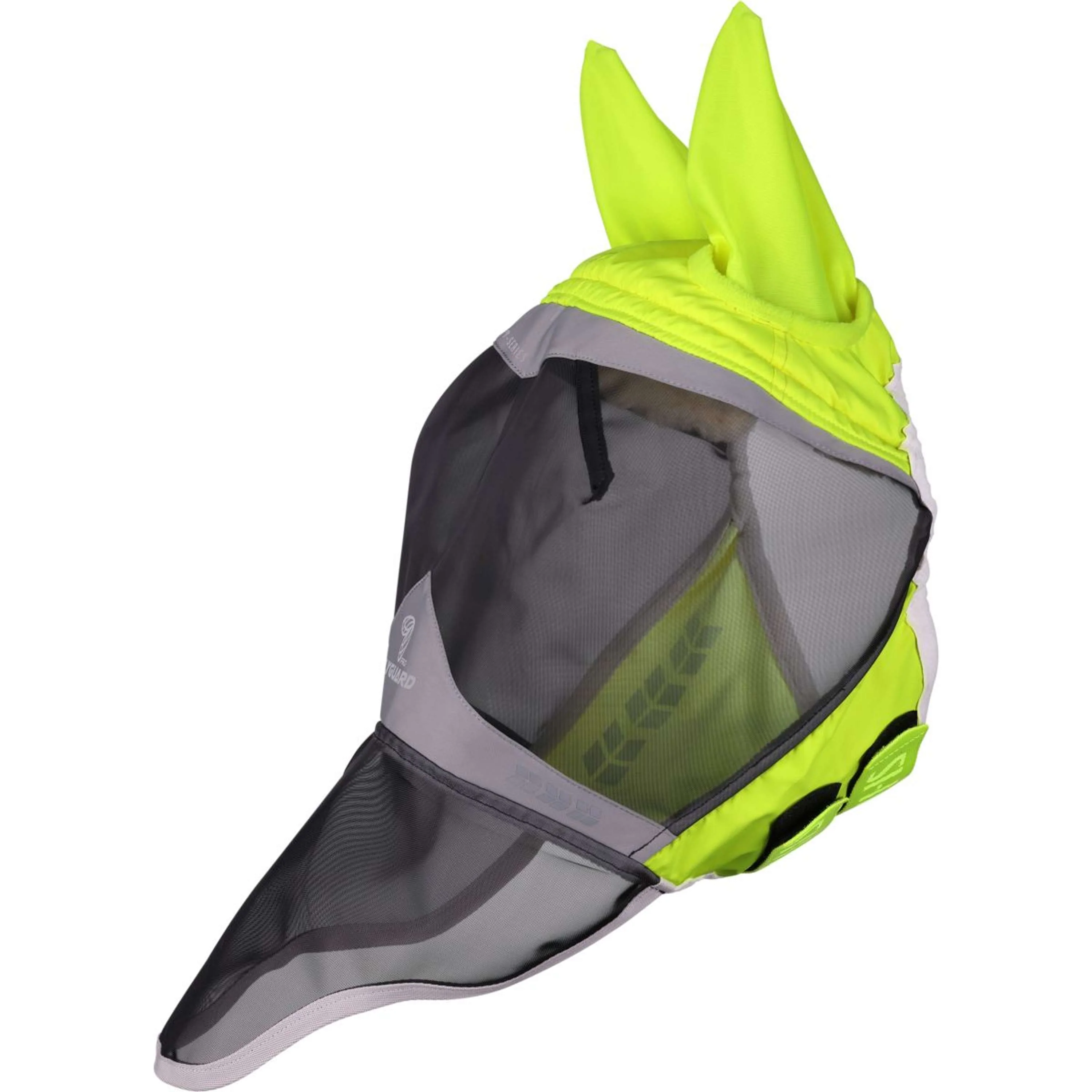 FlyGuard by Shires Maschera per Mosche Pro Hi-Viz Fine Mesh con Orecchie e Naso Giallo fluo - Image 2