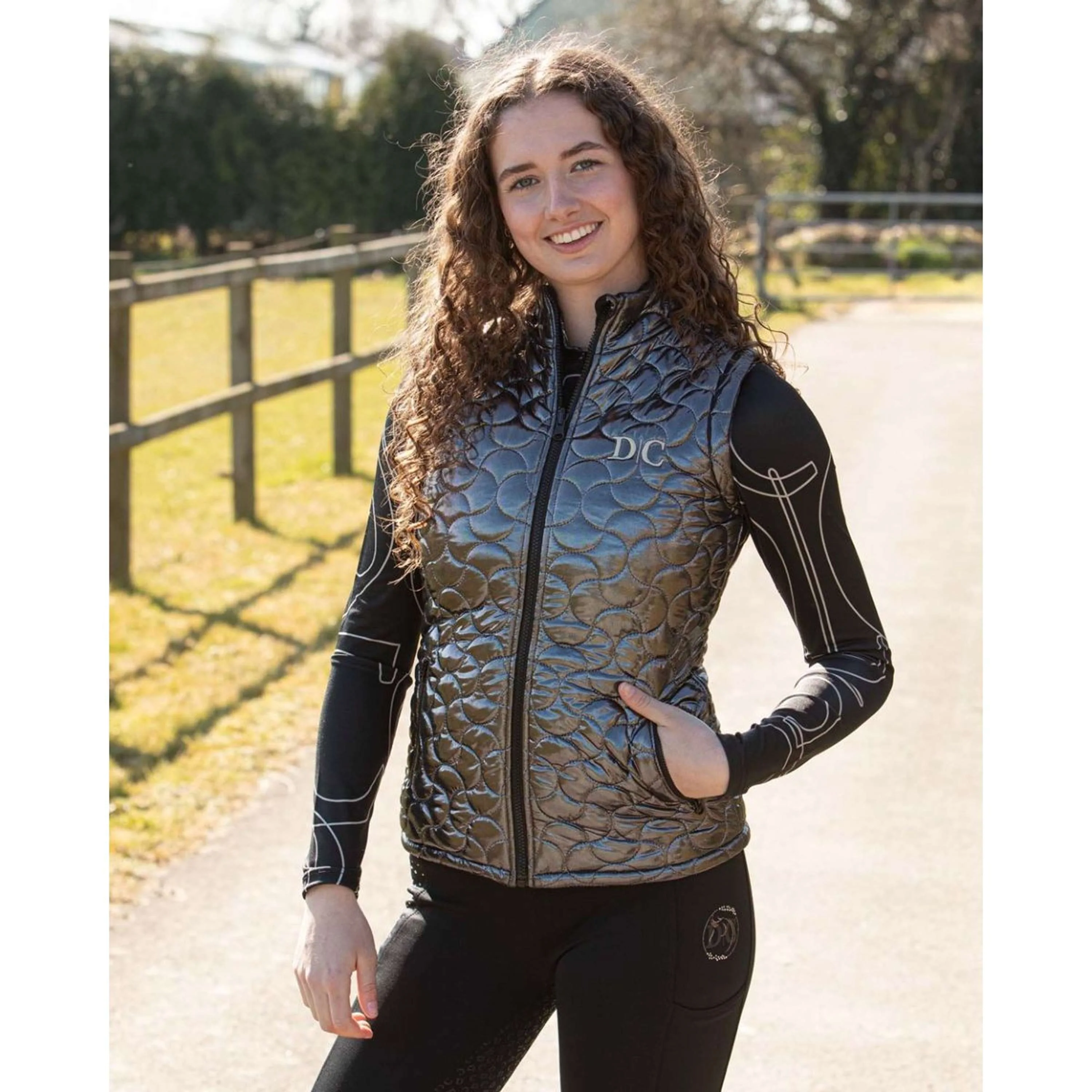 Harry's Horse Gilet Denici Cavalli Stardust Reversibile Nero - Image 9