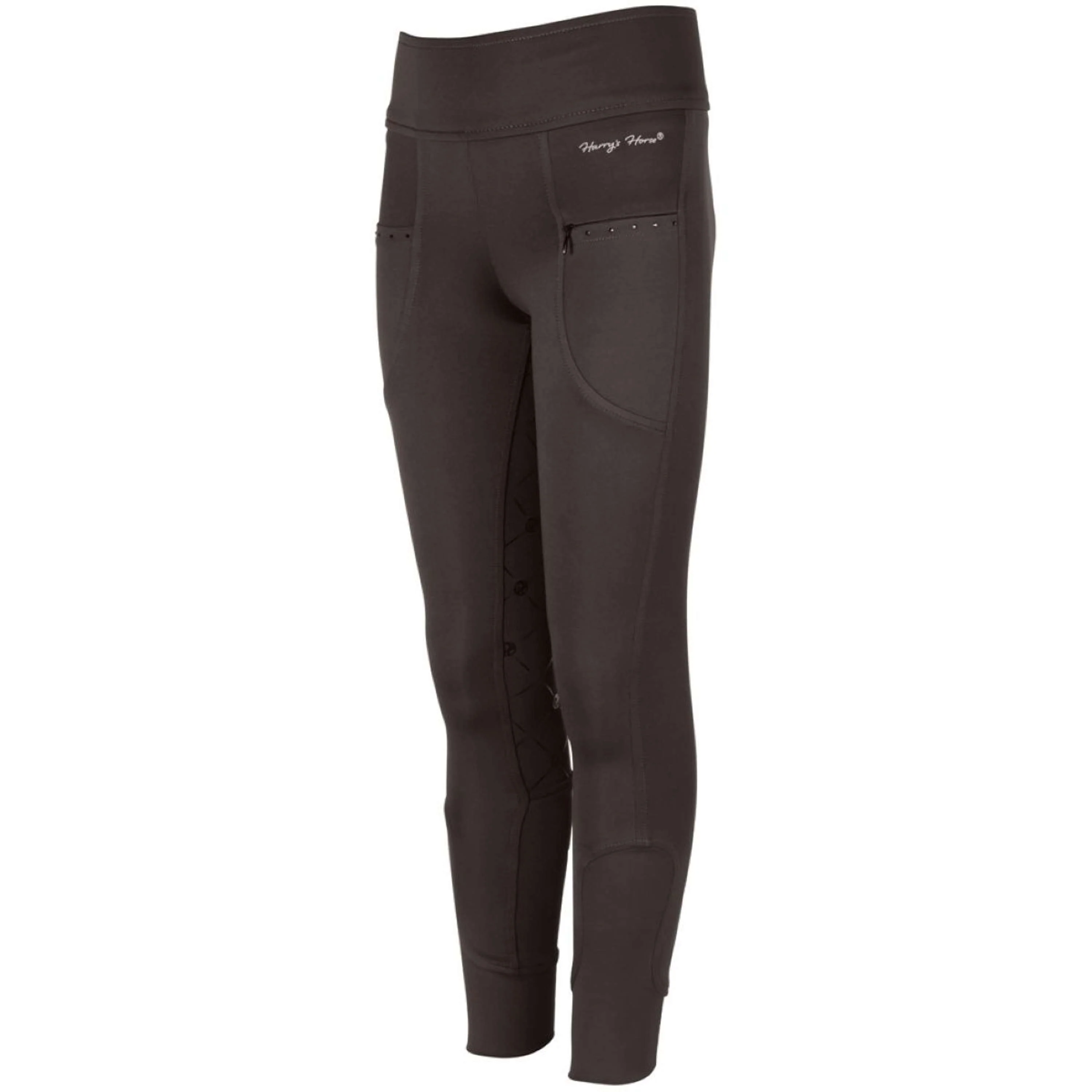 Harry's Horse Leggings da Equitazione Equitights Rookie Full Grip Marrone