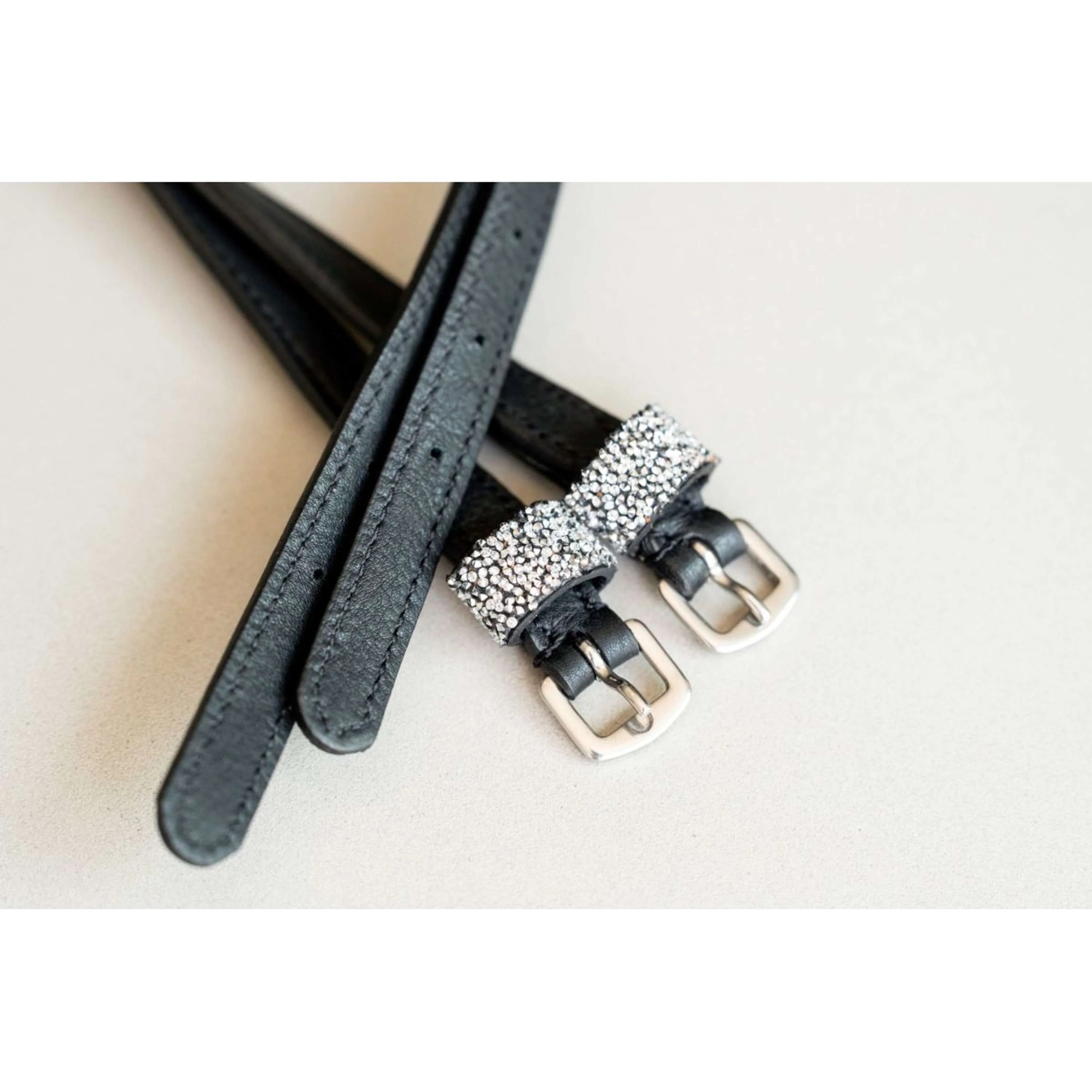 HB Ruitersport Cinghie per speroni Showtime Sparkle Nero/Argento