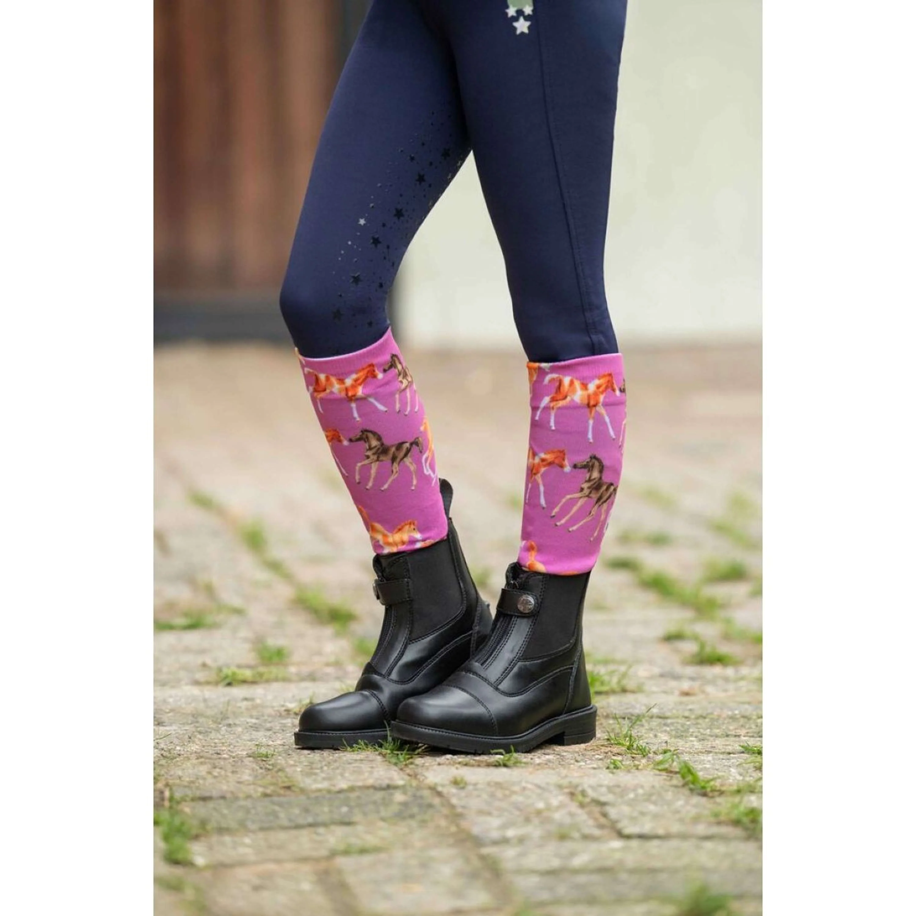 HKM Calze da Equitazione Pony Club Rosa - Image 2