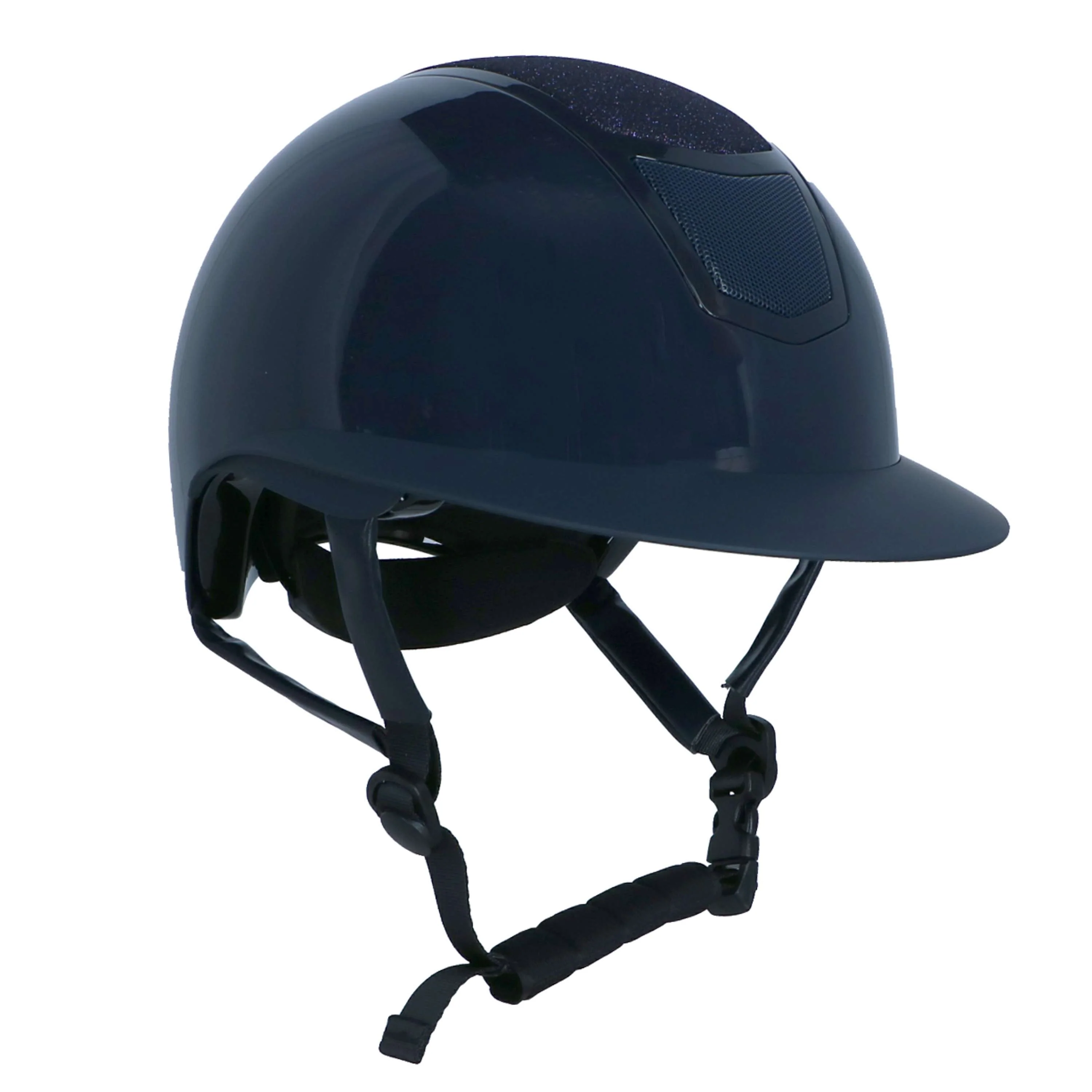 HKM Casco da equitazione Shiny Diamond Blu scuro
