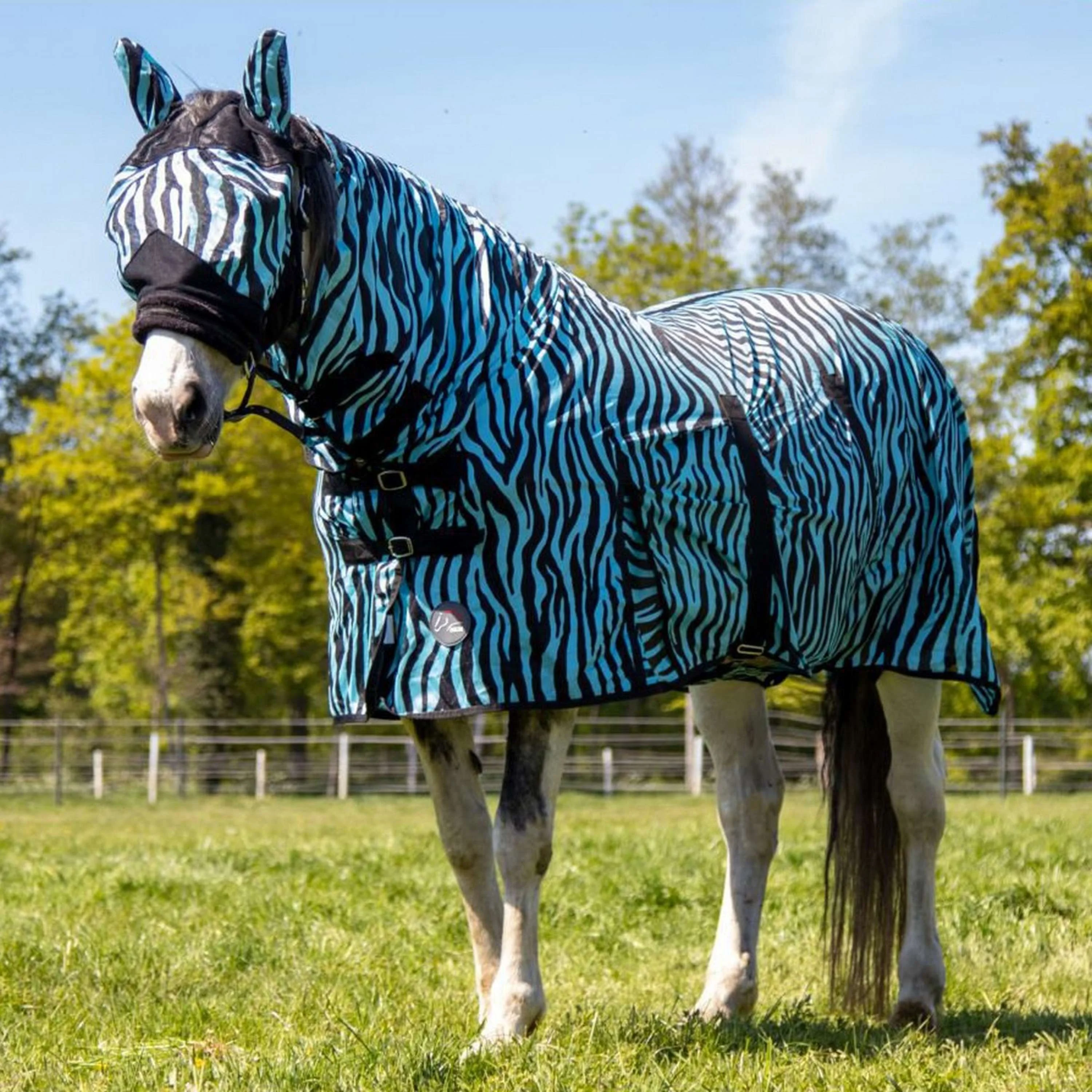HKM Coperta Antimosche Zebra Acqua/Nero