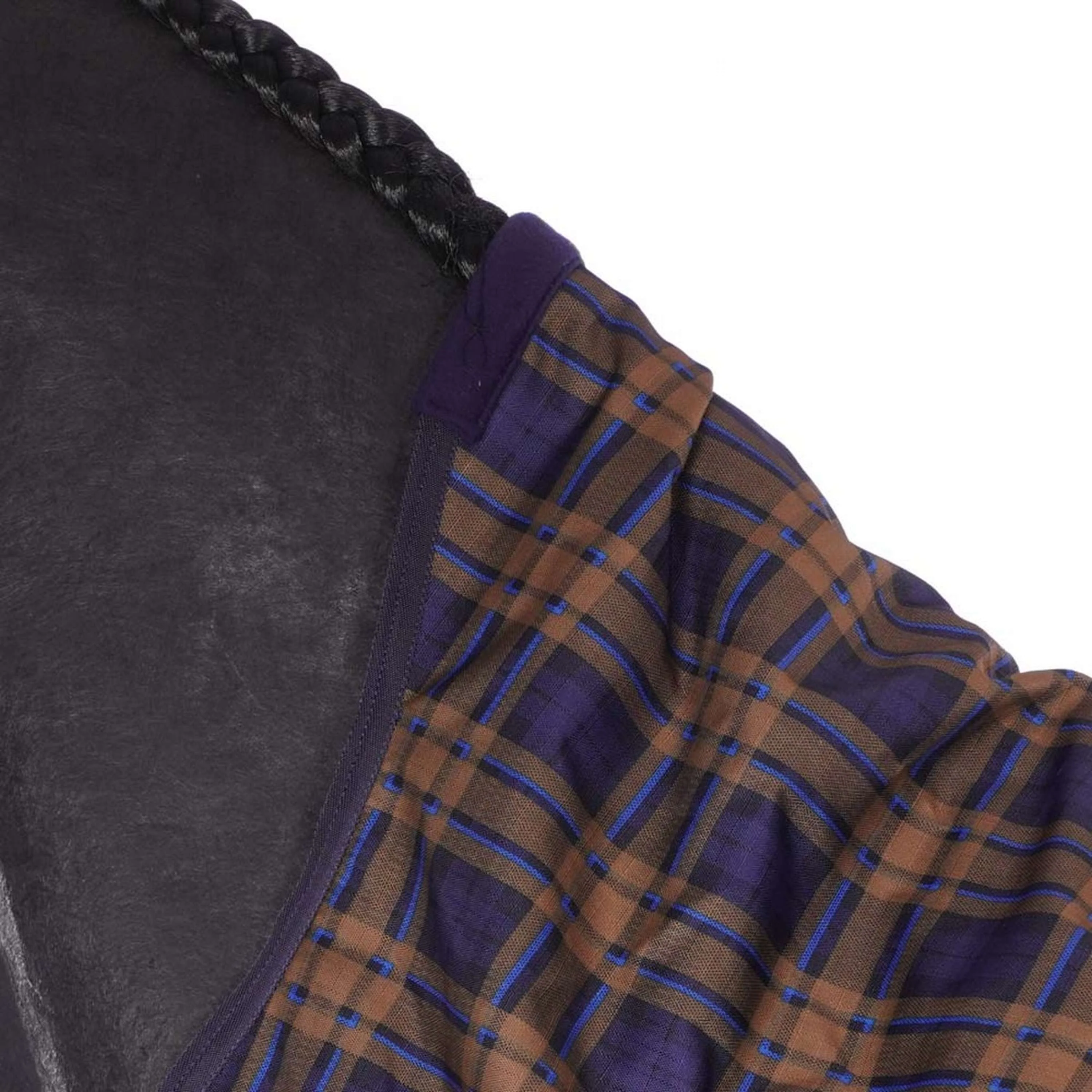 HKM Coperta con Collo Alto Providence Karo 1200D A scacchi blu scuro/marrone - Image 4