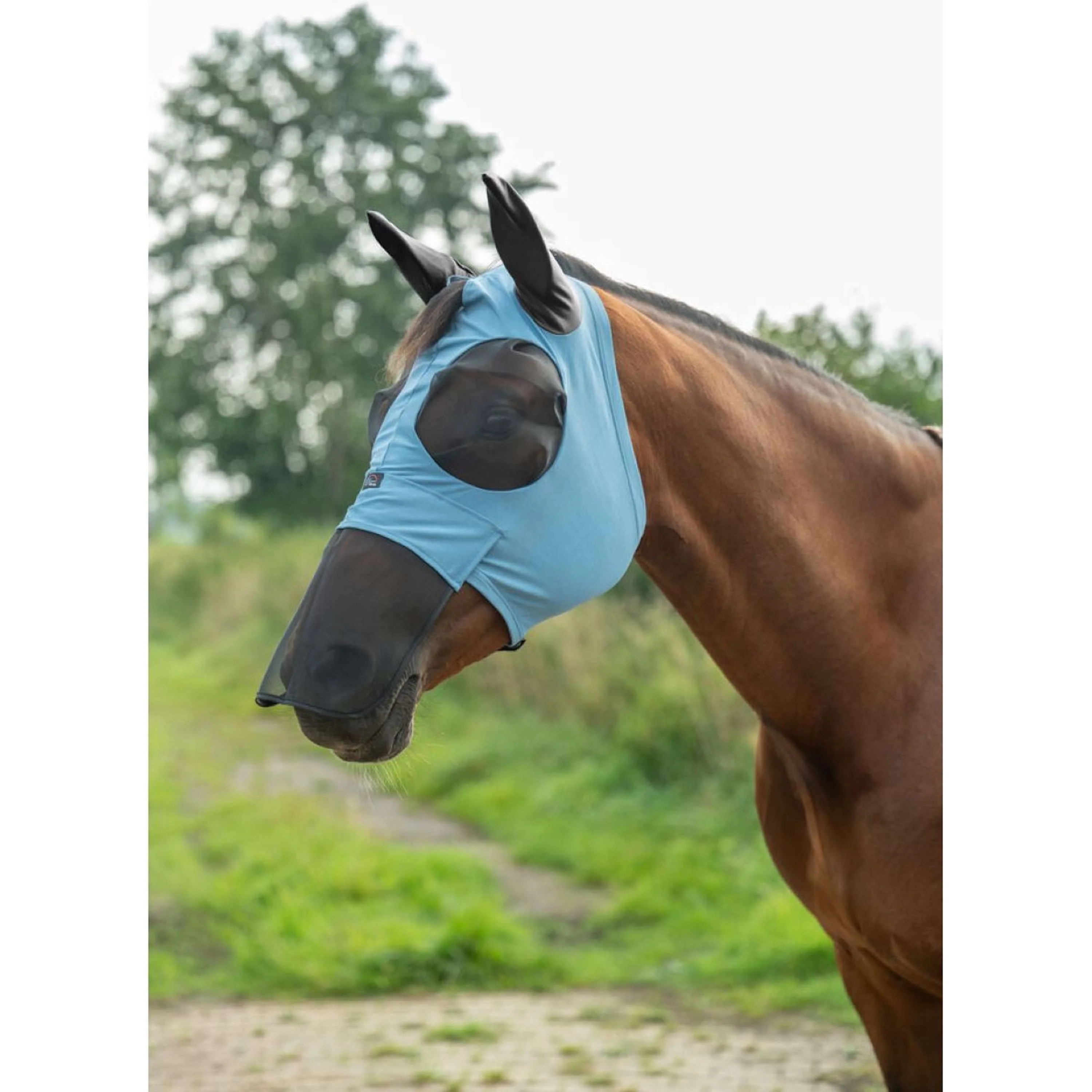 HKM Maschera per Mosche Elastic Con Rete per Naso Blu fumo - Image 2