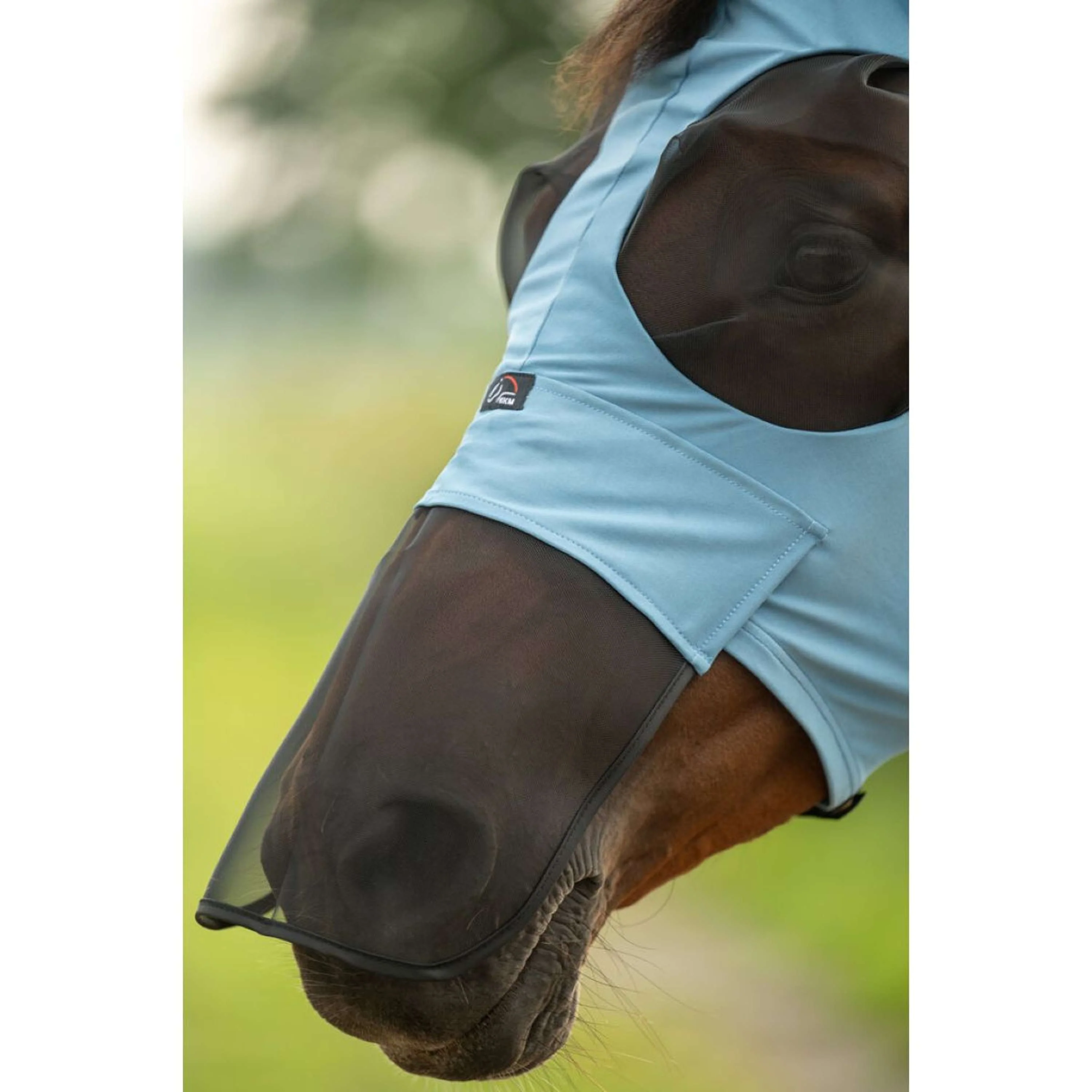 HKM Maschera per Mosche Elastic Con Rete per Naso Blu fumo - Image 3