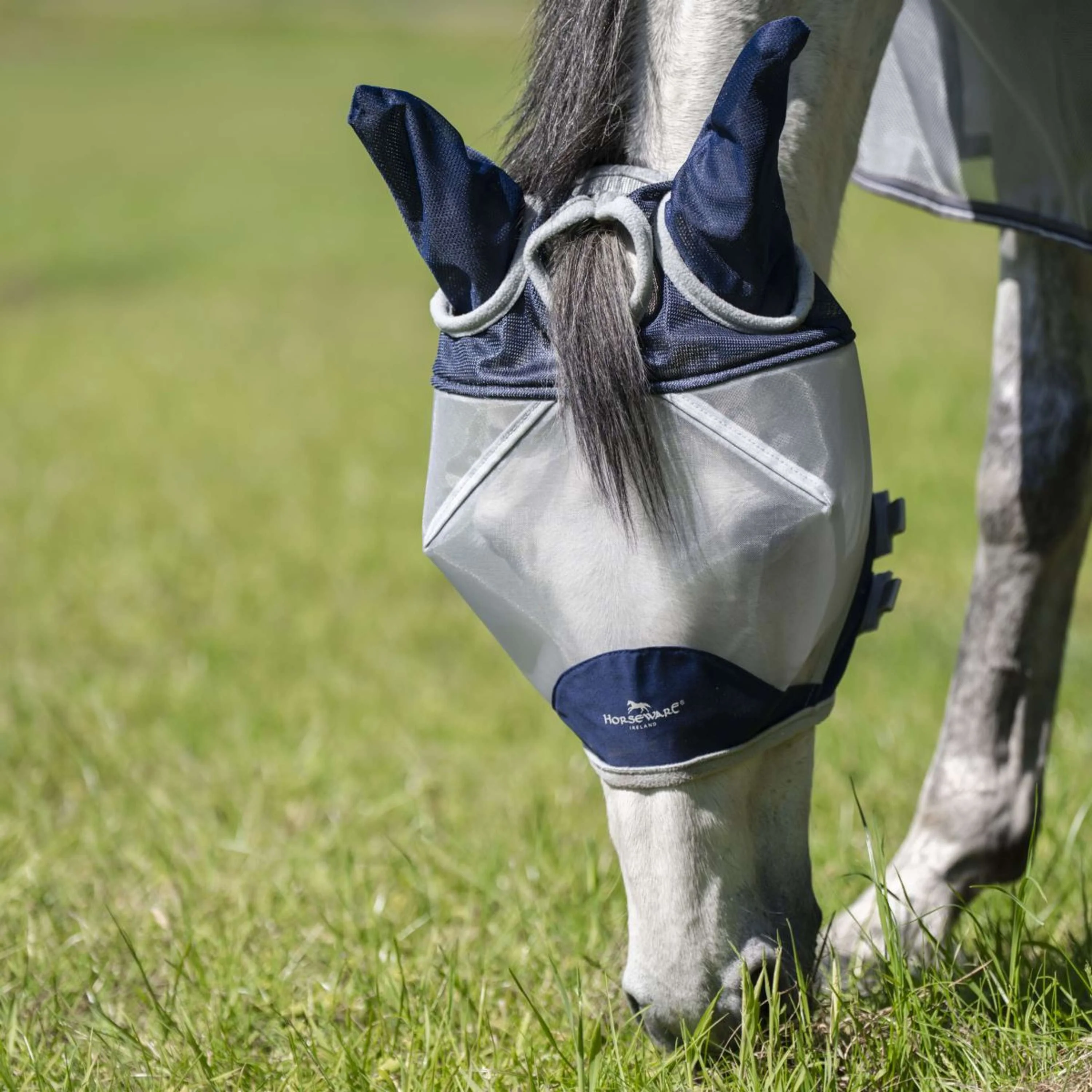 Horseware Fly Mask Shield Blu marino/Argento - Image 2