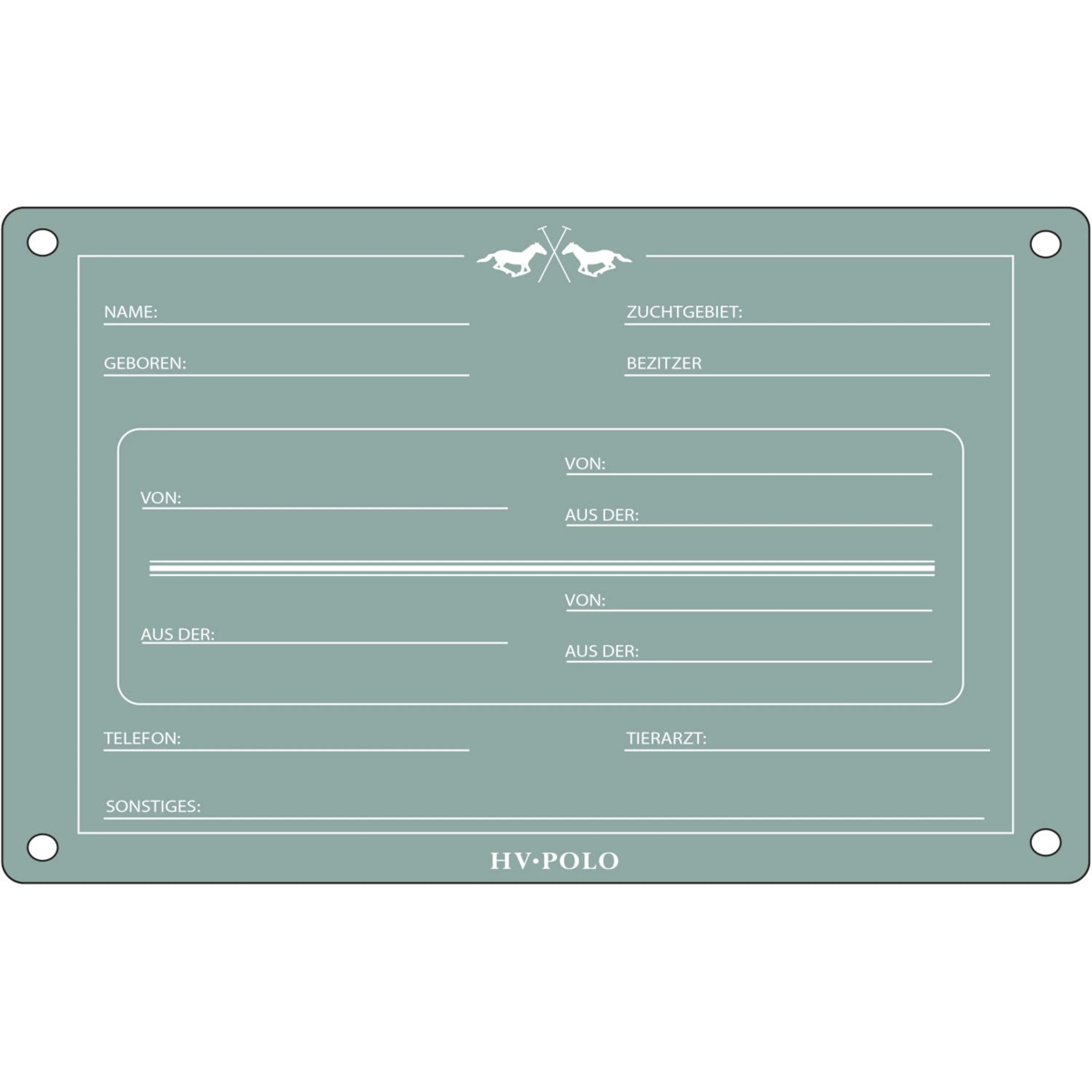 HV Polo Targa per Box HVPPolo Inglese Aqua Sky