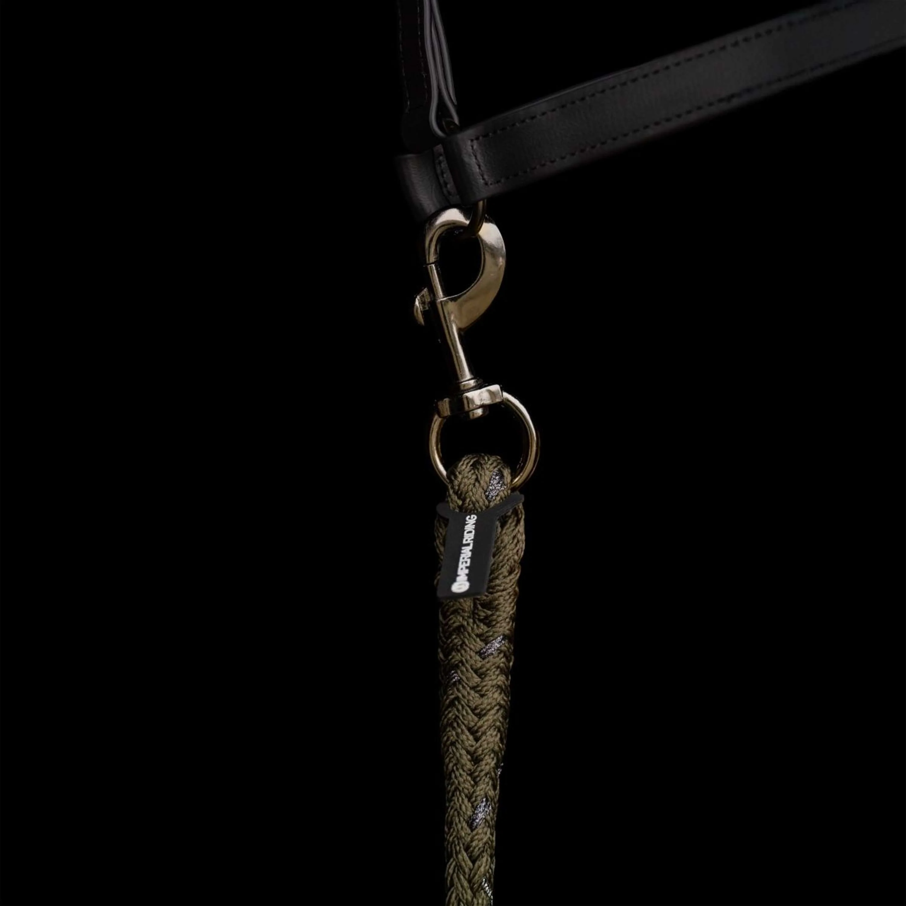 Imperial Riding Corda per cavezza IRHDeluxe con Moschettone Verde Oliva - Image 2