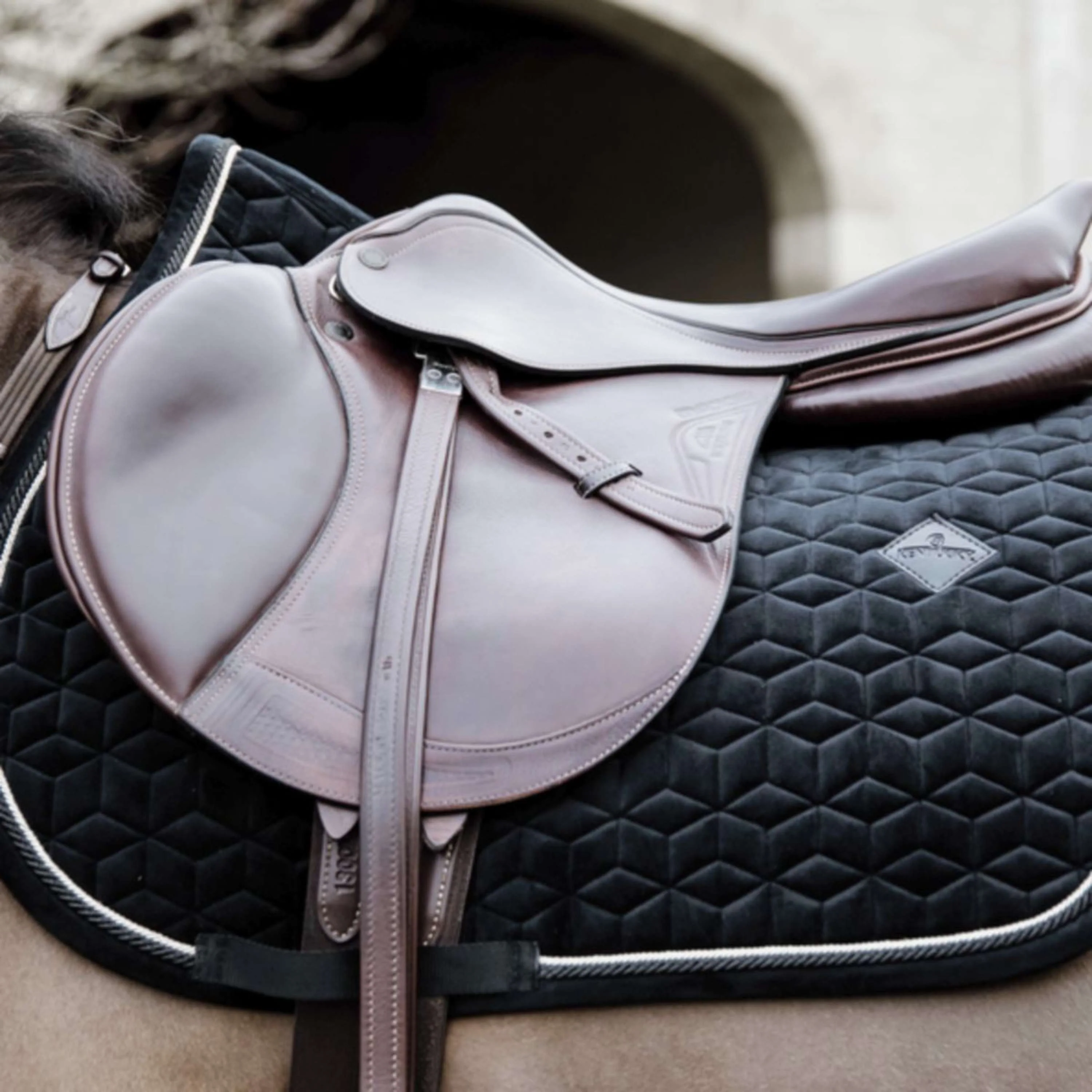Kentucky Horsewear Sottosella Basic Velvet Saltando Nero - Image 2