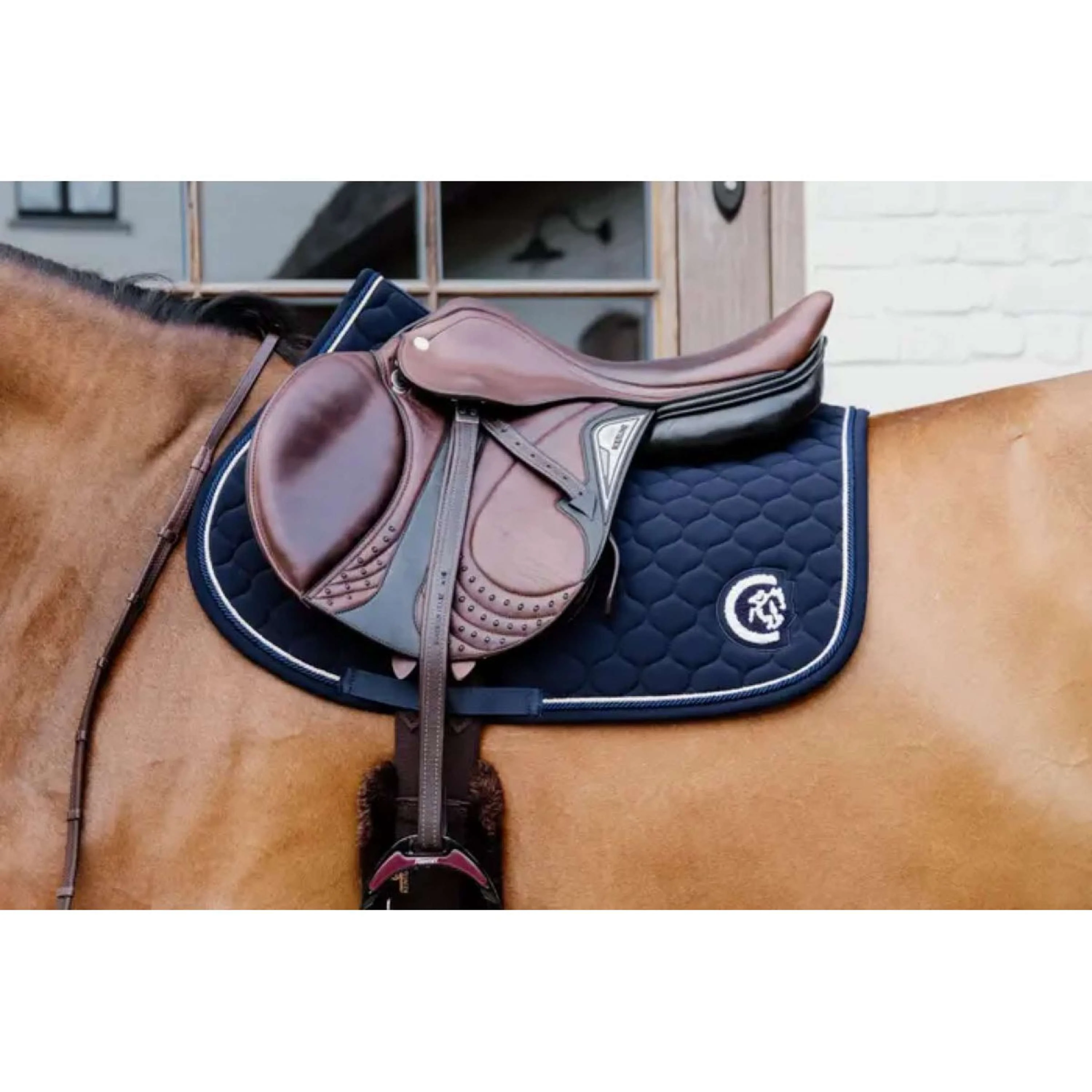 Kentucky Horsewear Sottosella Onion Quilt 3D Logo Saltando Navy - Image 2