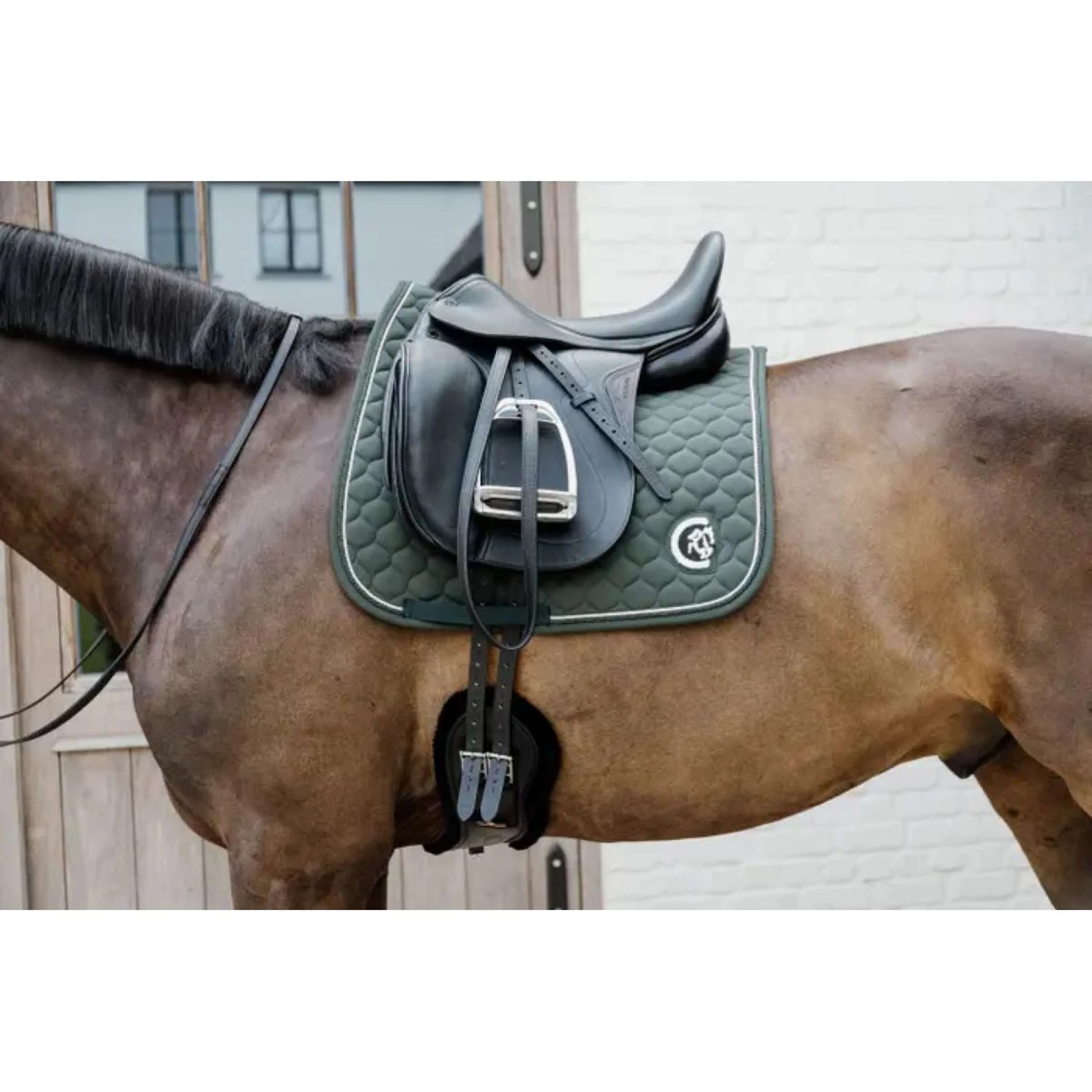 Kentucky Horsewear Sottosella Onion Quilt 3D Logo Dressage Pine Green - Image 2