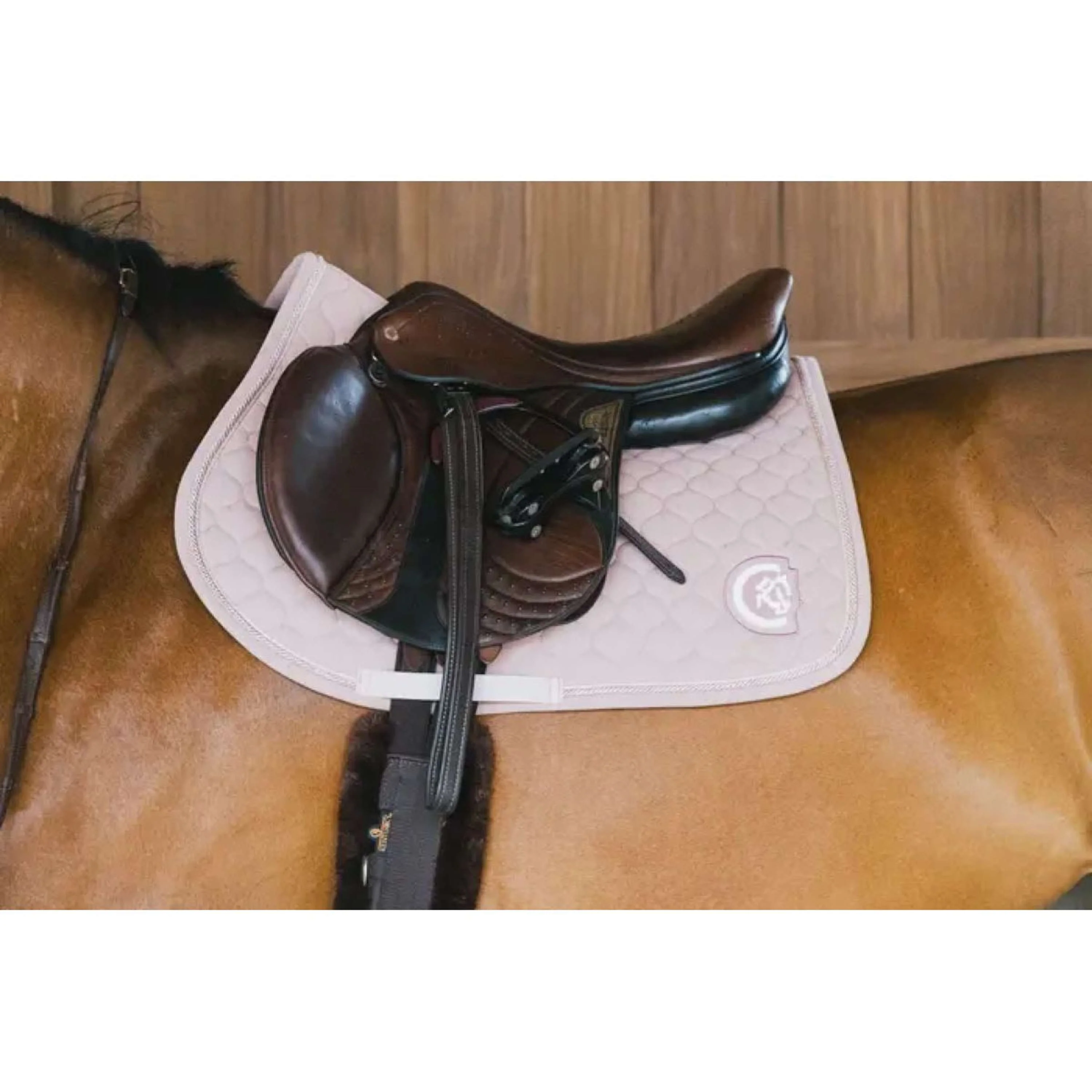 Kentucky Horsewear Sottosella Onion Quilt 3D Logo Saltando Rosa antico - Image 2
