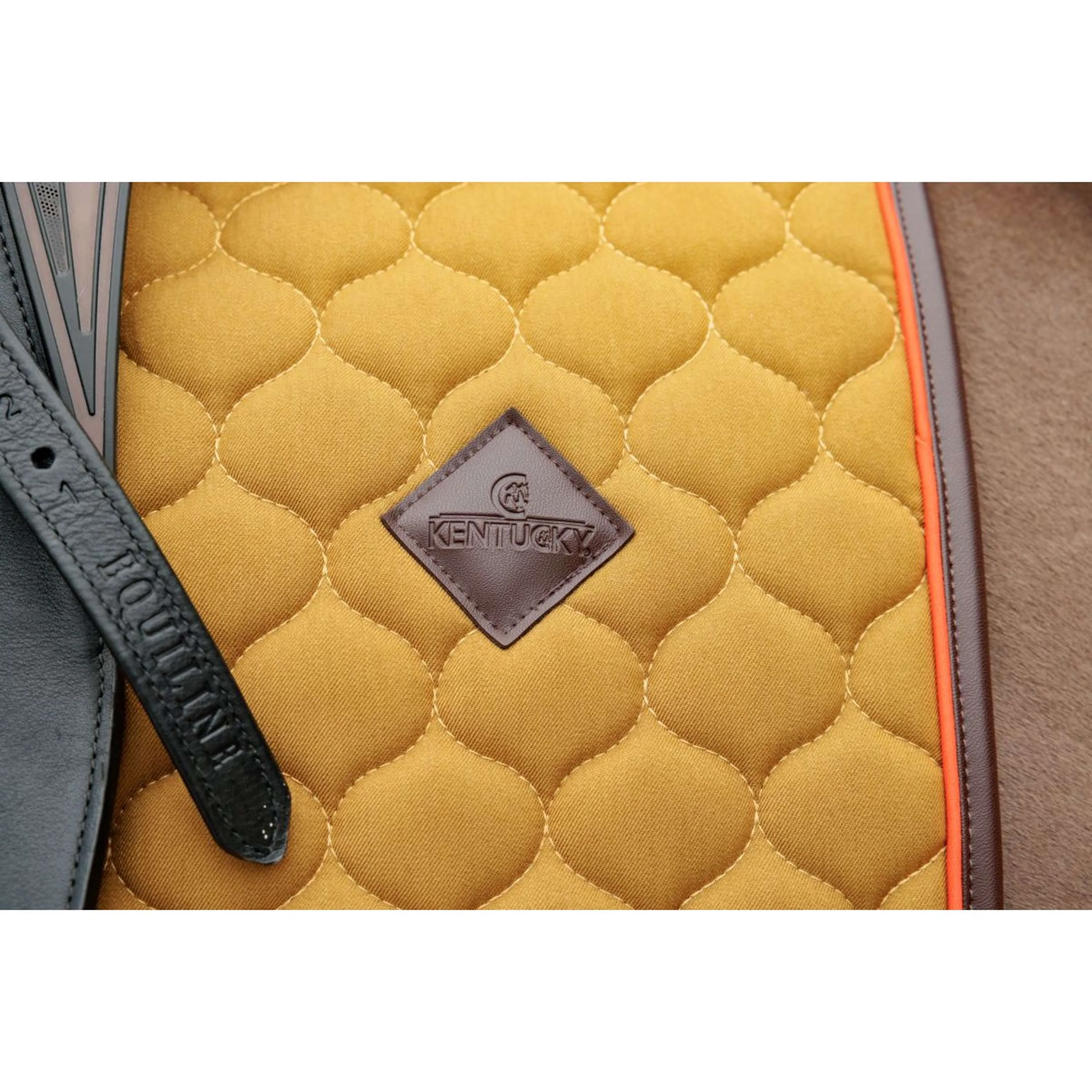 Kentucky Horsewear Sottosella Onion Quilt Leather Neon Dressage Cachi - Image 4
