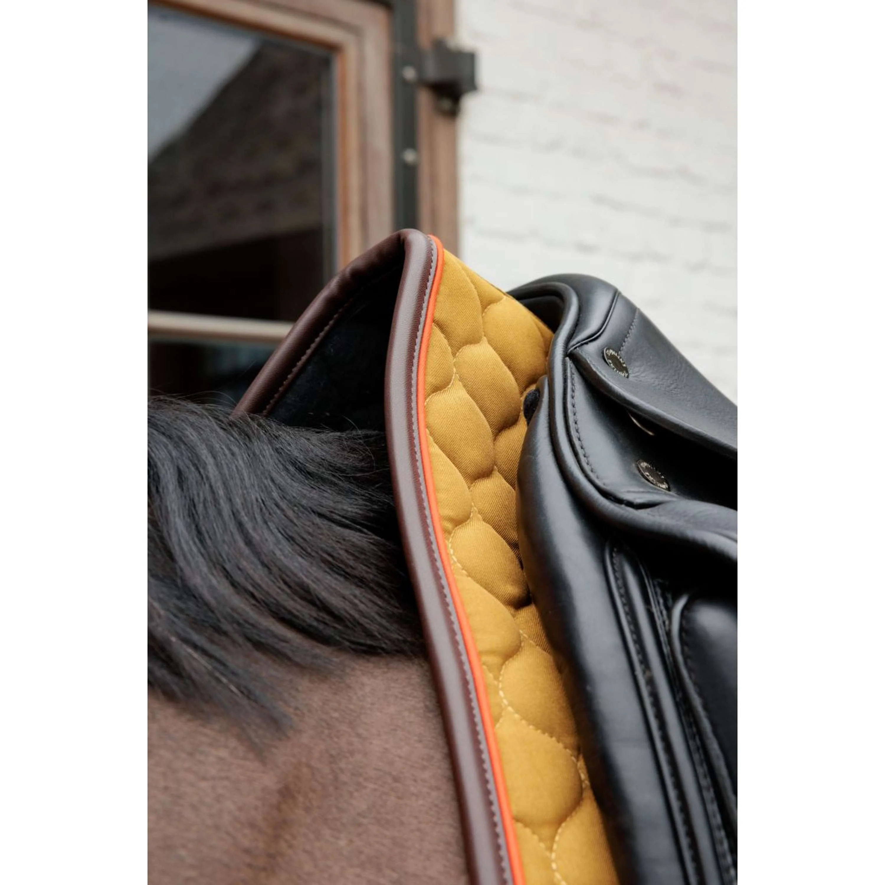 Kentucky Horsewear Sottosella Onion Quilt Leather Neon Dressage Cachi - Image 5