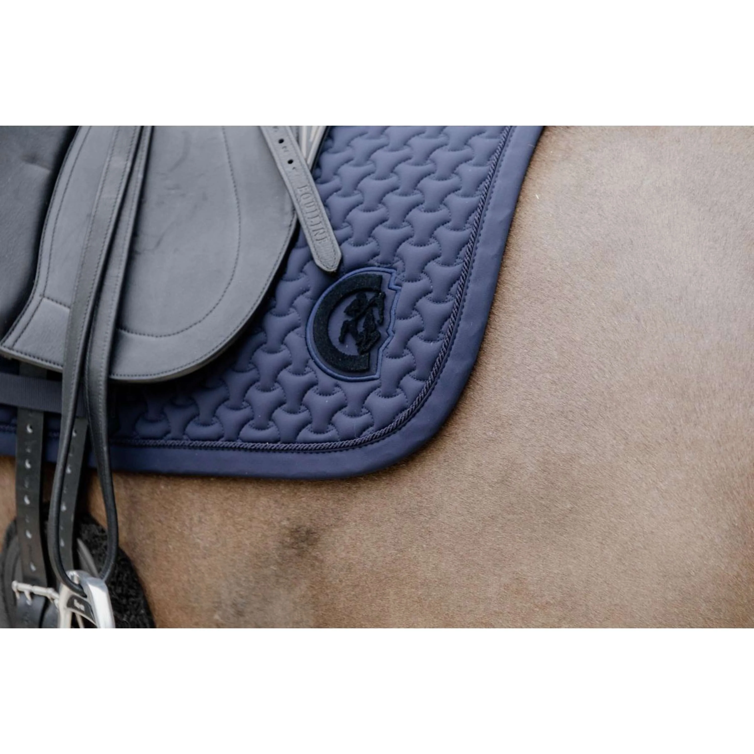 Kentucky Horsewear Sottosella Plaited Logo Dressage Navy - Image 4