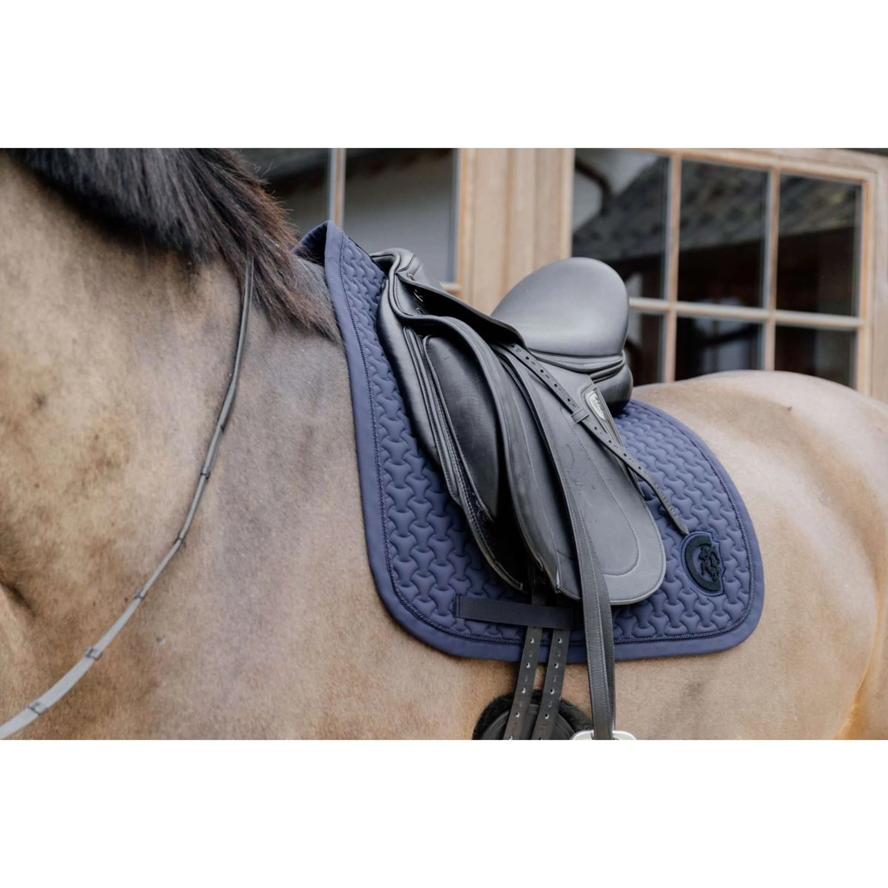 Kentucky Horsewear Sottosella Plaited Logo Dressage Navy - Image 5