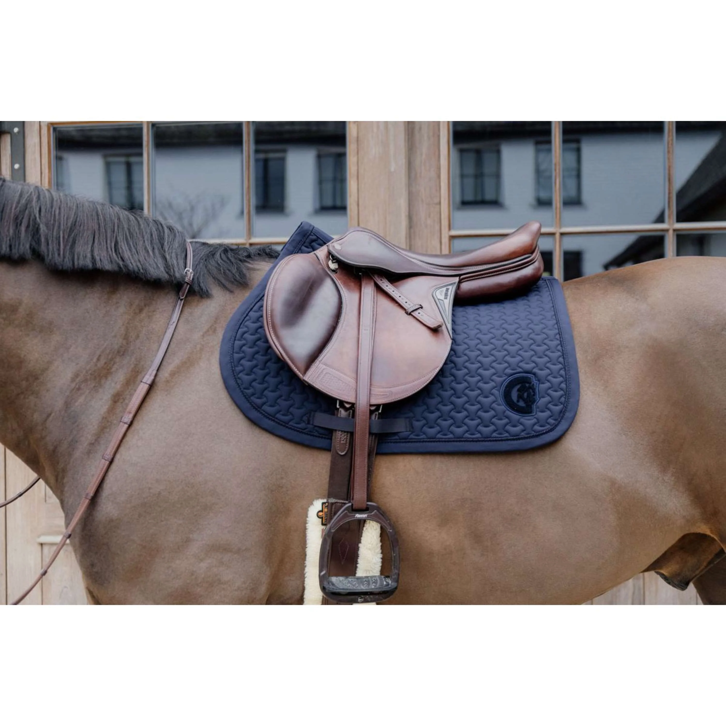 Kentucky Horsewear Sottosella Plaited Logo Saltando Navy - Image 4