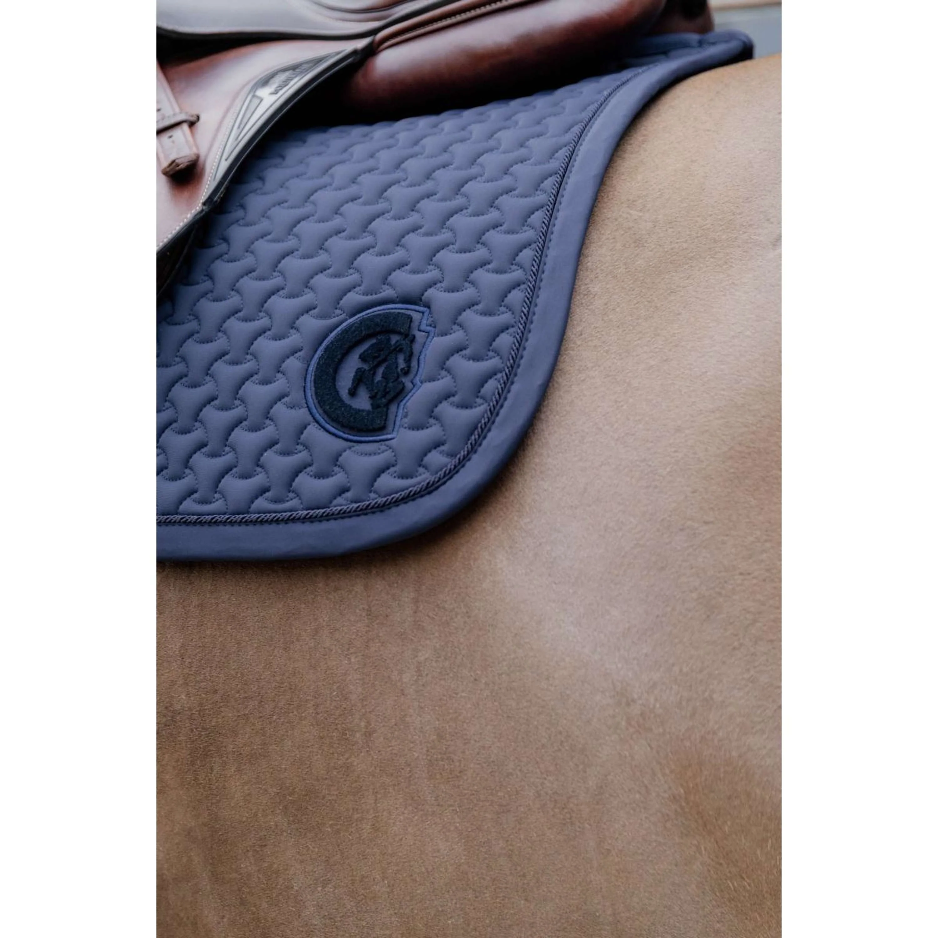 Kentucky Horsewear Sottosella Plaited Logo Saltando Navy - Image 5
