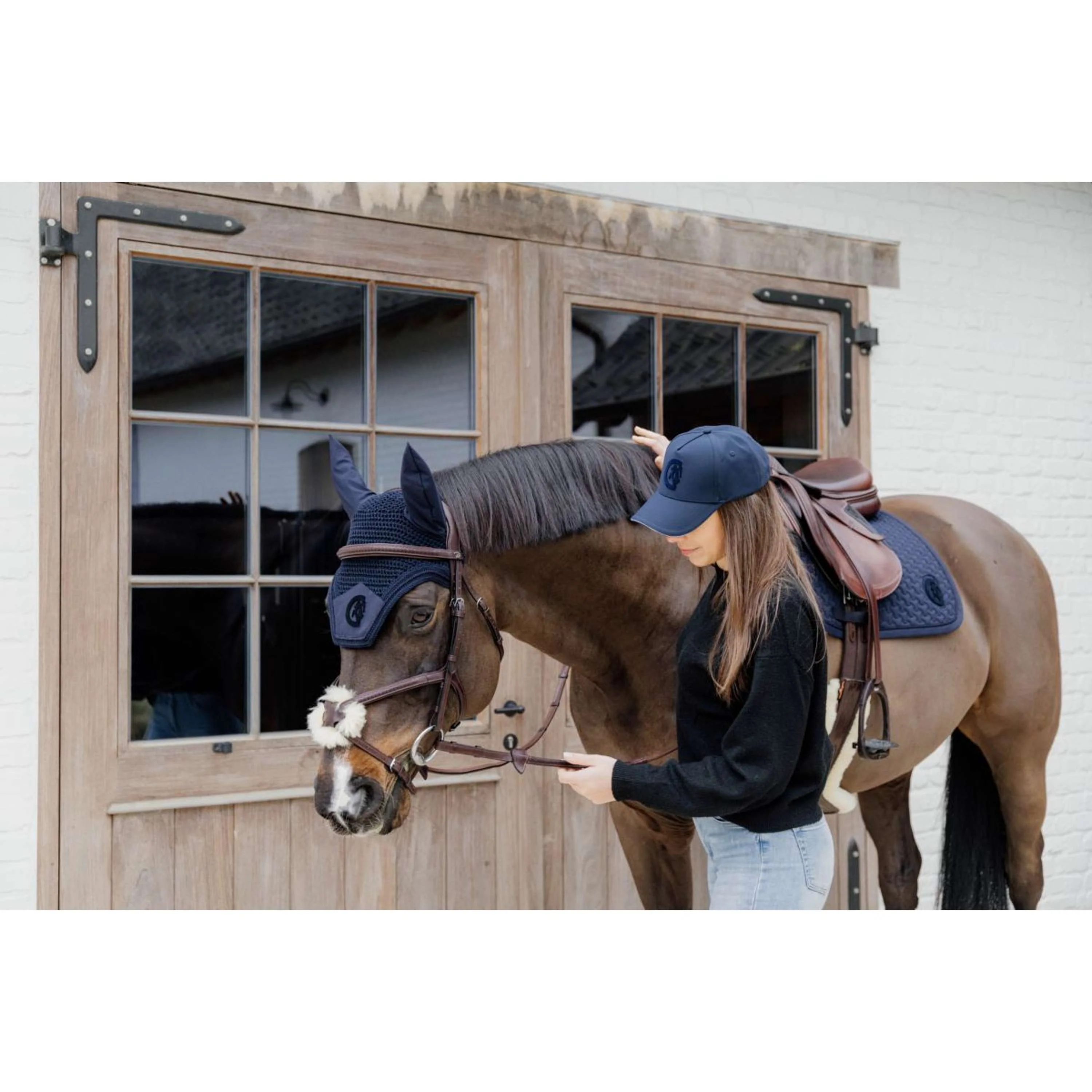 Kentucky Horsewear Sottosella Plaited Logo Saltando Navy - Image 7