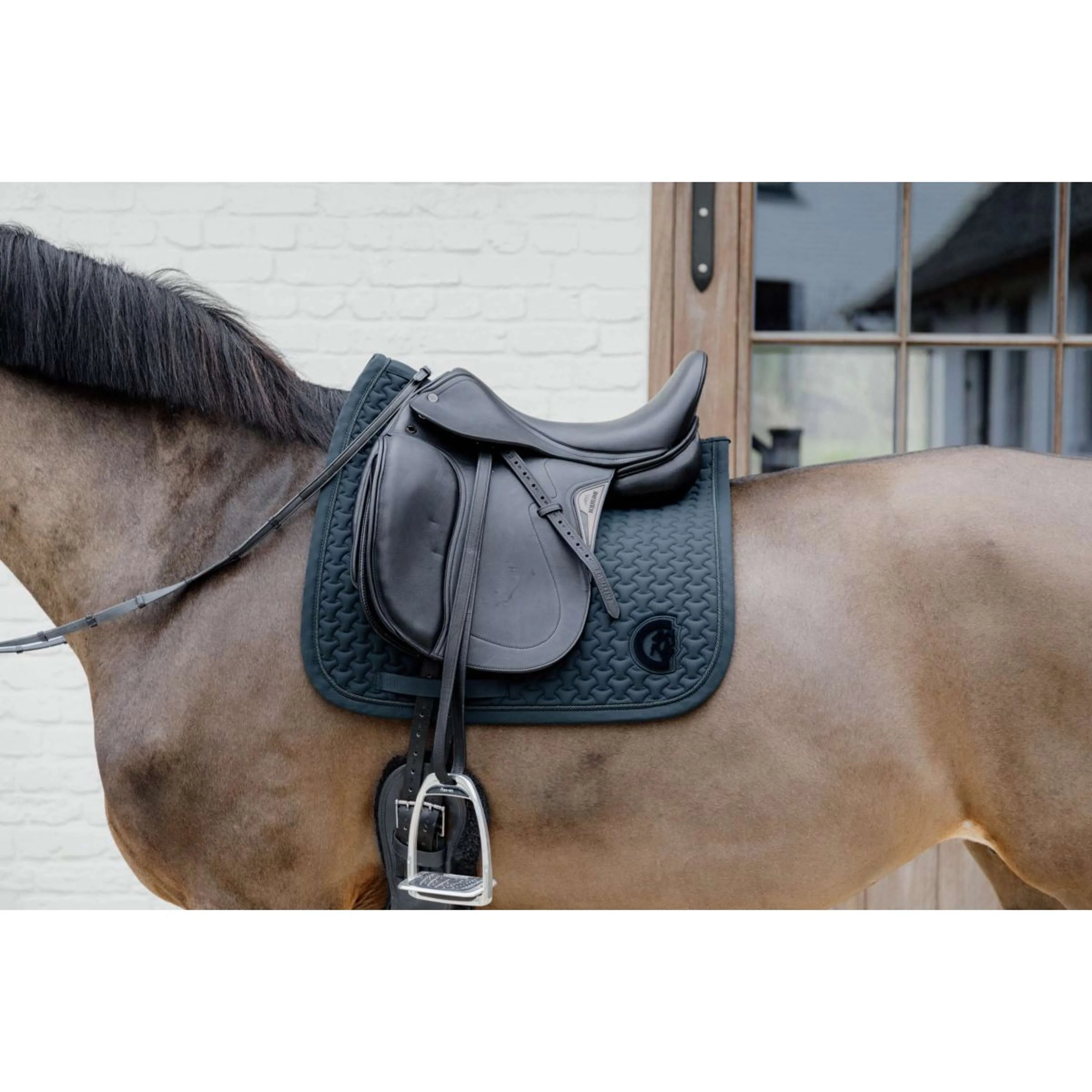 Kentucky Horsewear Sottosella Plaited Logo Dressage Pine Green - Image 2