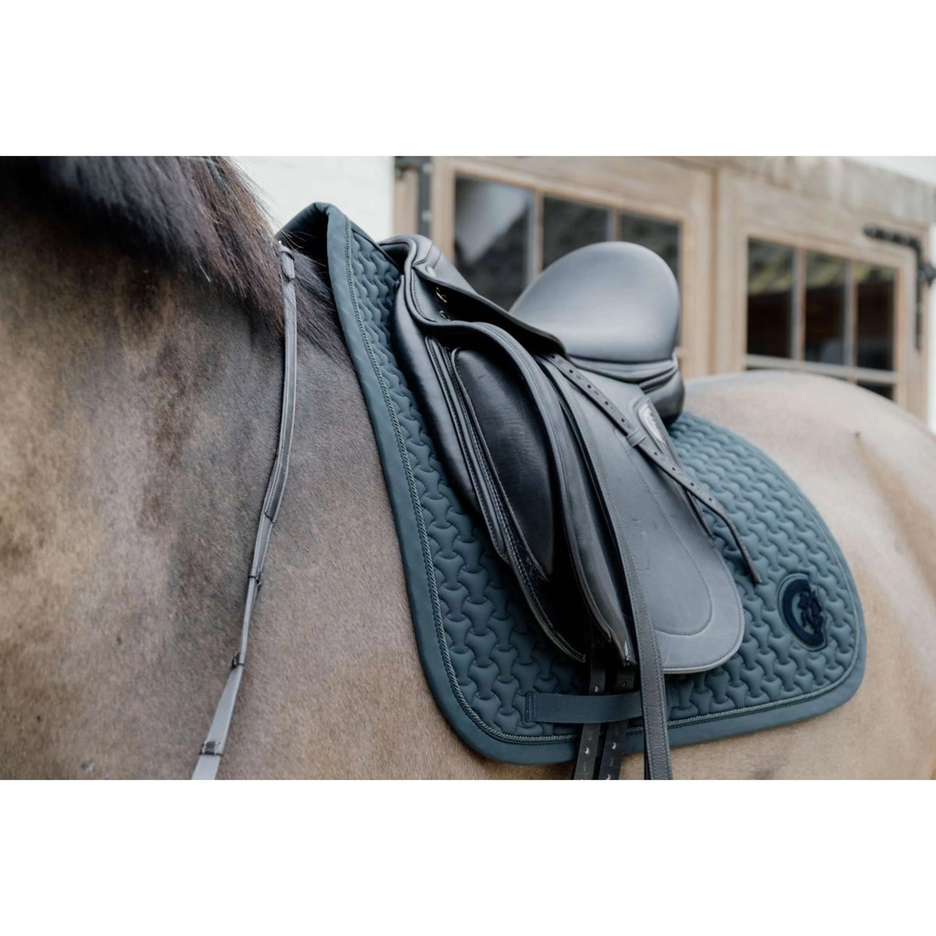 Kentucky Horsewear Sottosella Plaited Logo Dressage Pine Green - Image 4
