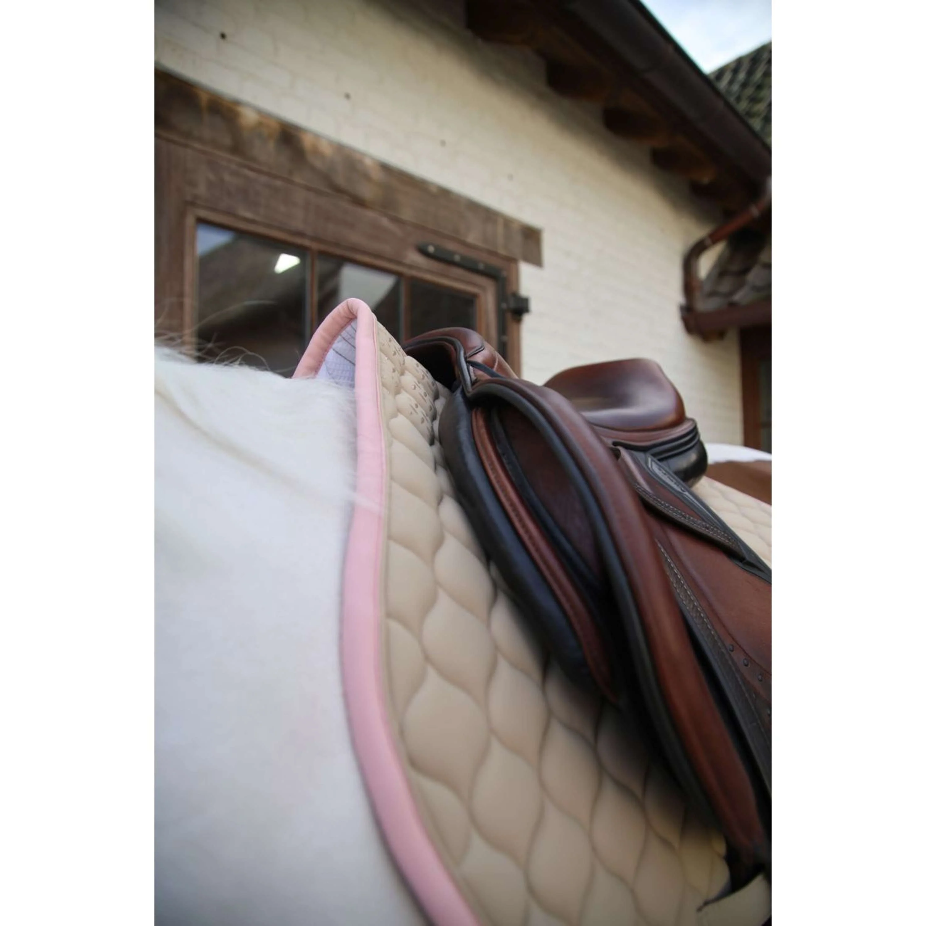 Kentucky Horsewear Sottosella Softshell Onion Quilt saltando Beige/Rosa antico - Image 4