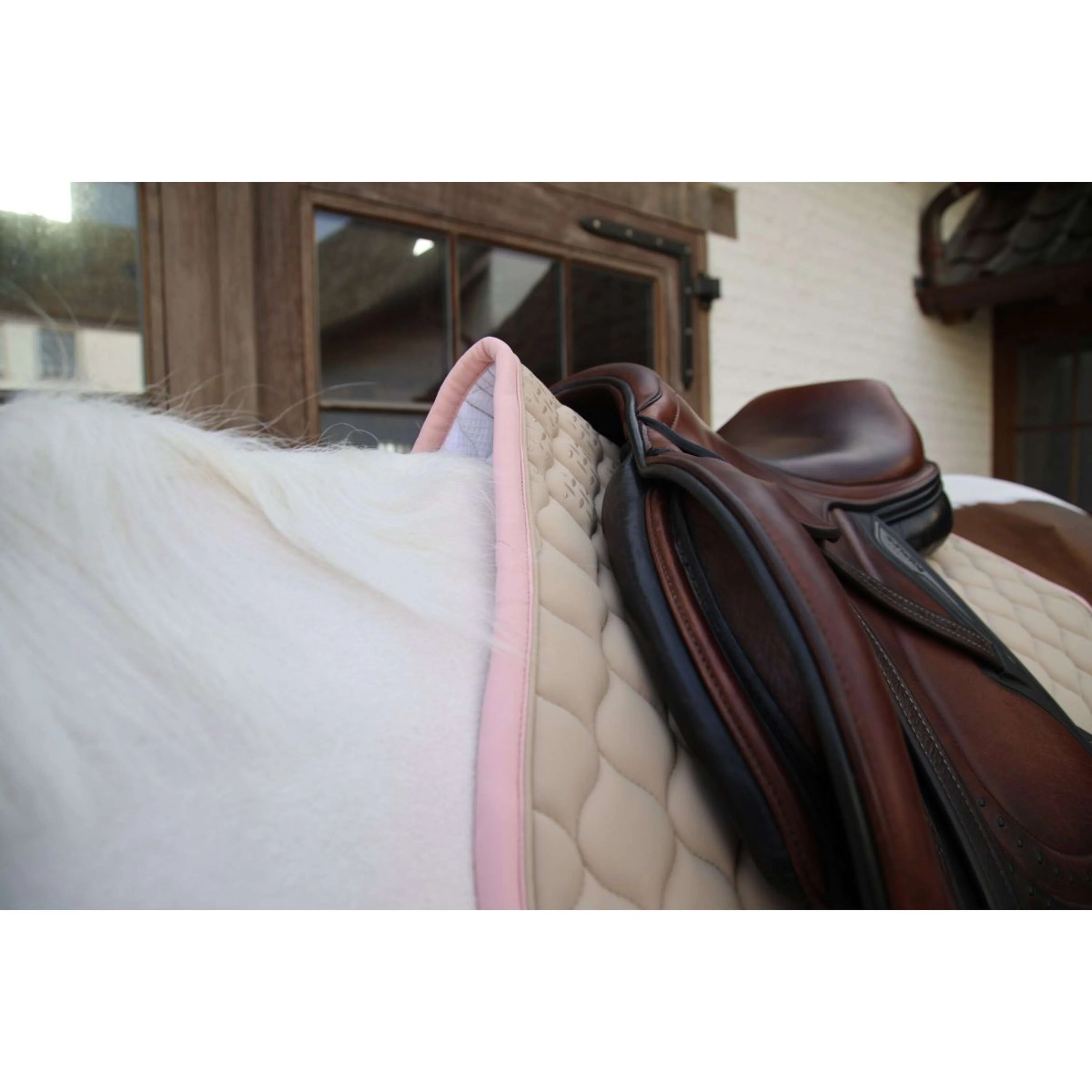 Kentucky Horsewear Sottosella Softshell Onion Quilt saltando Beige/Rosa antico - Image 5
