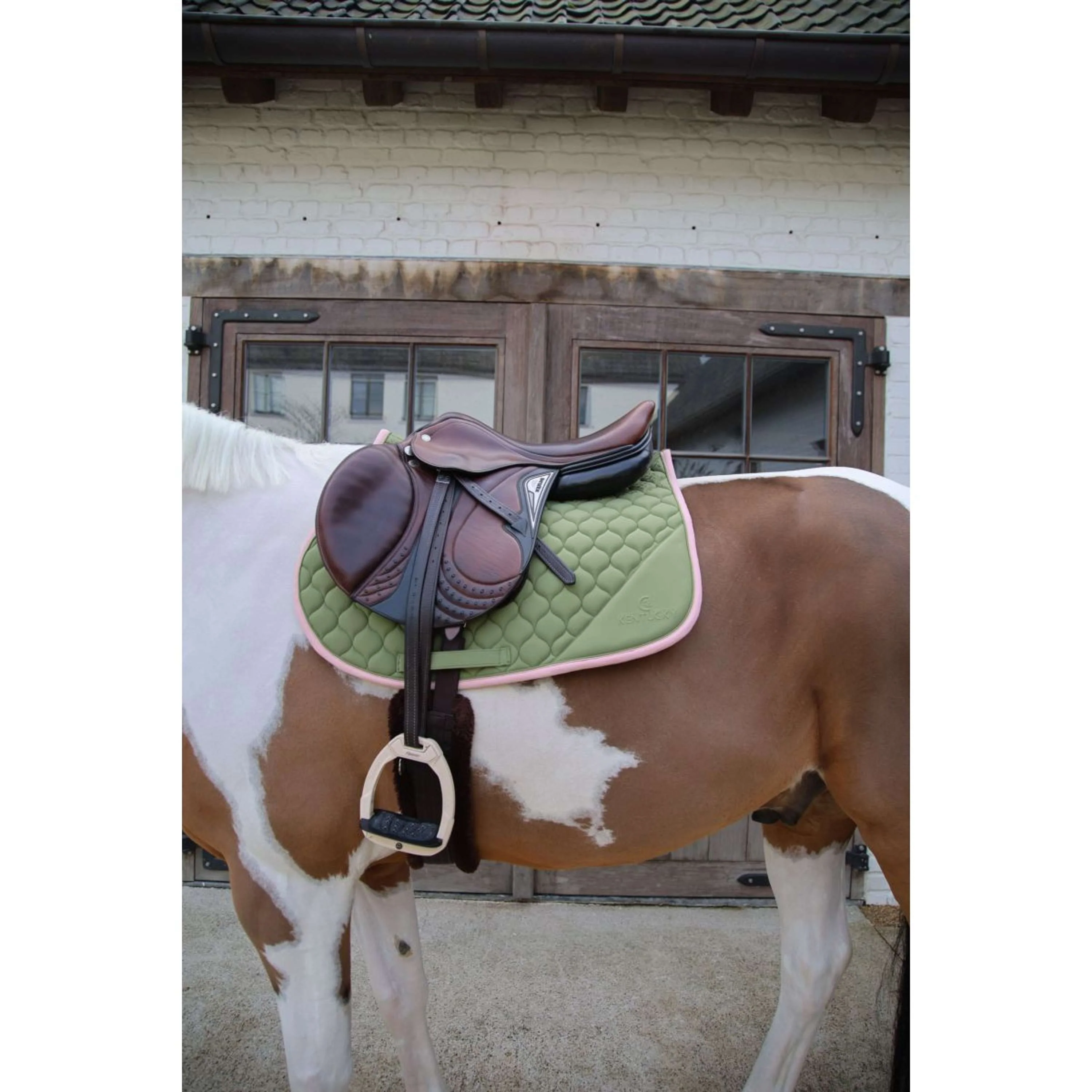 Kentucky Horsewear Sottosella Softshell Onion Quilt saltando Cachi/Rosa antico - Image 2