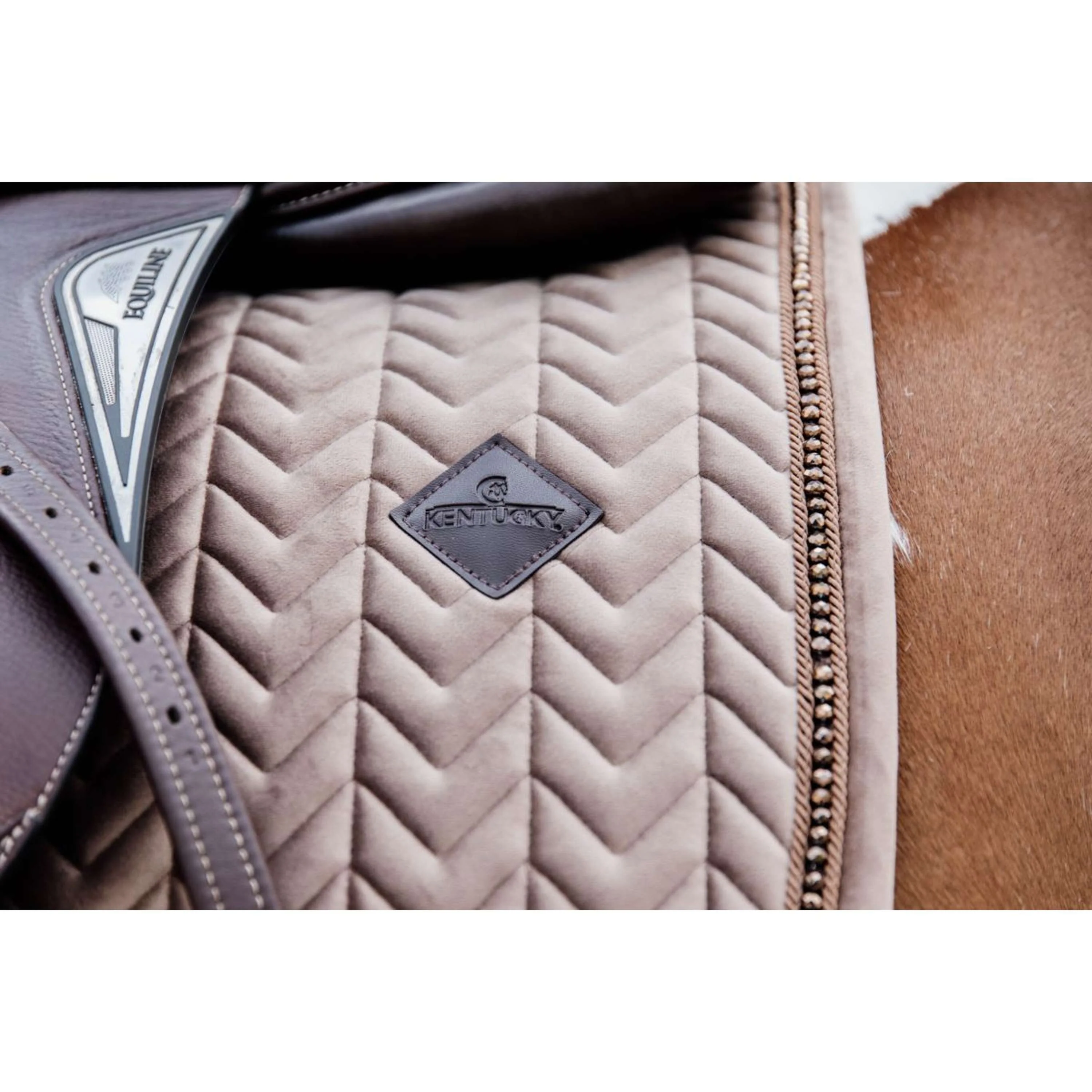Kentucky Horsewear Sottosella Velvet Pearls Saltando Beige - Image 6