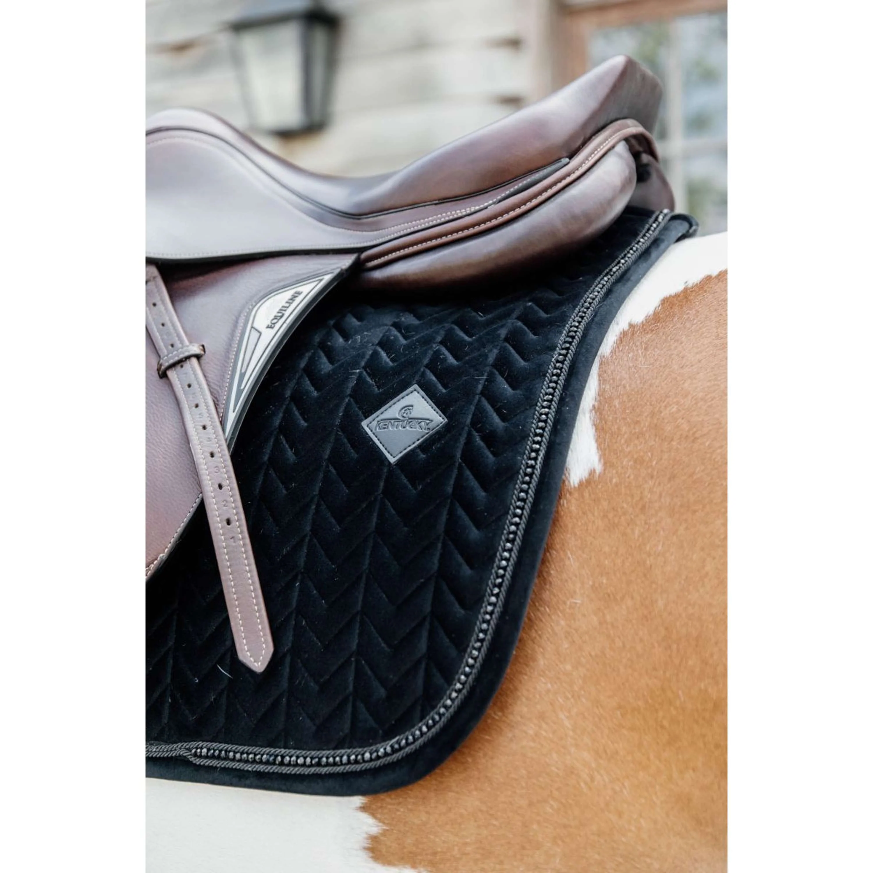 Kentucky Horsewear Sottosella Velvet Pearls Saltando Nero - Image 6