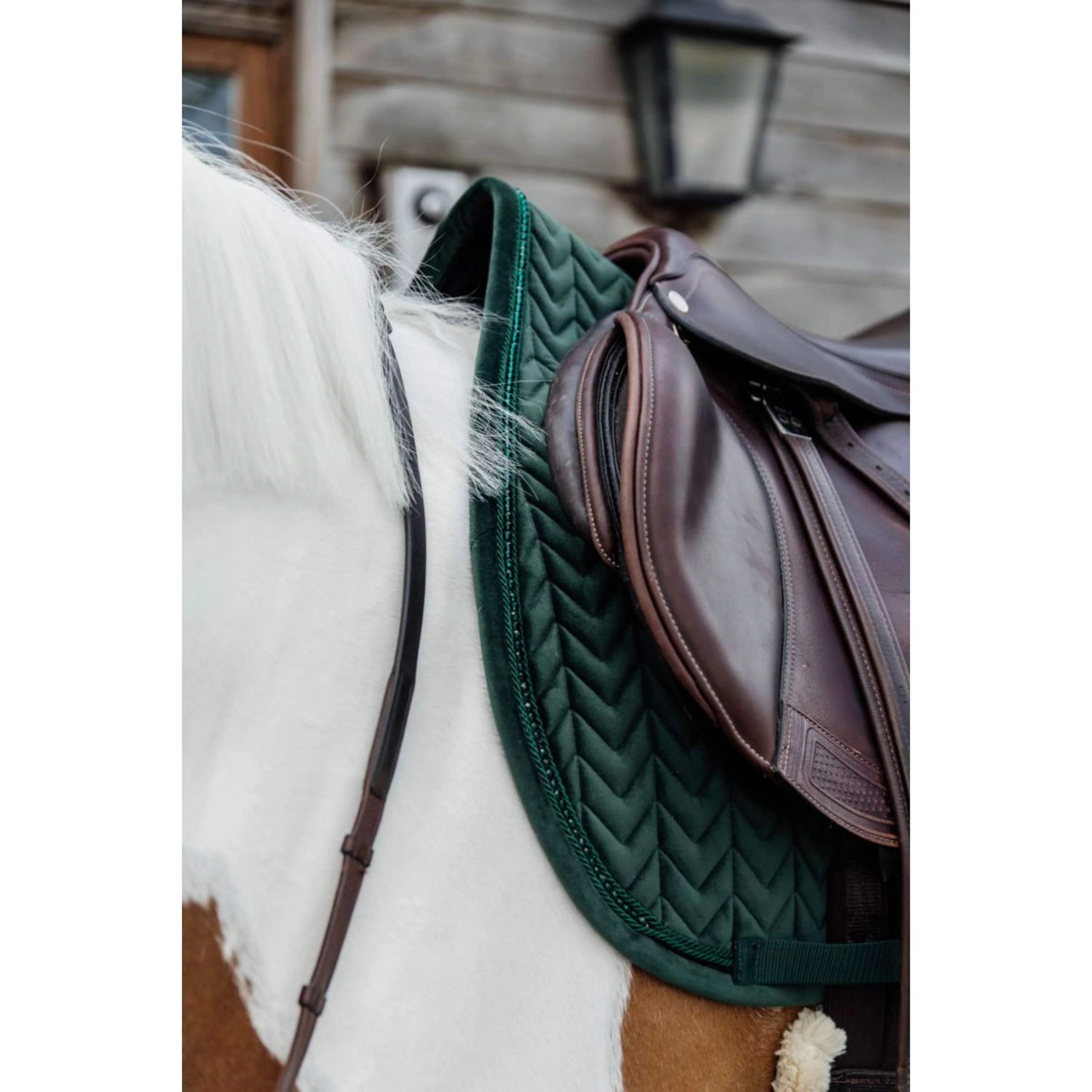 Kentucky Horsewear Sottosella Velvet Pearls Saltando Pine Green - Image 5