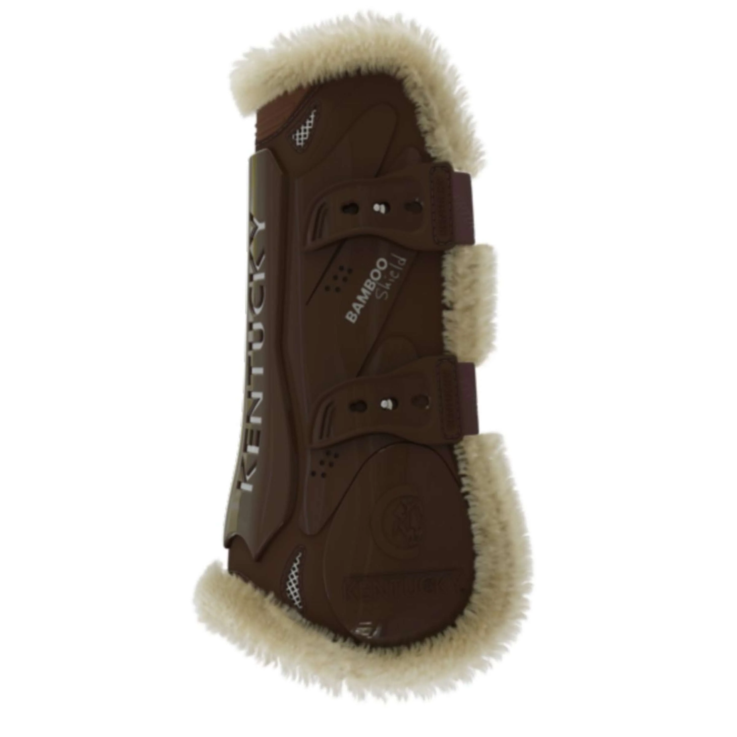 Kentucky Horsewear Stinchiere Bamboo Elastic Vegan Sheepskin Marrone - Image 3