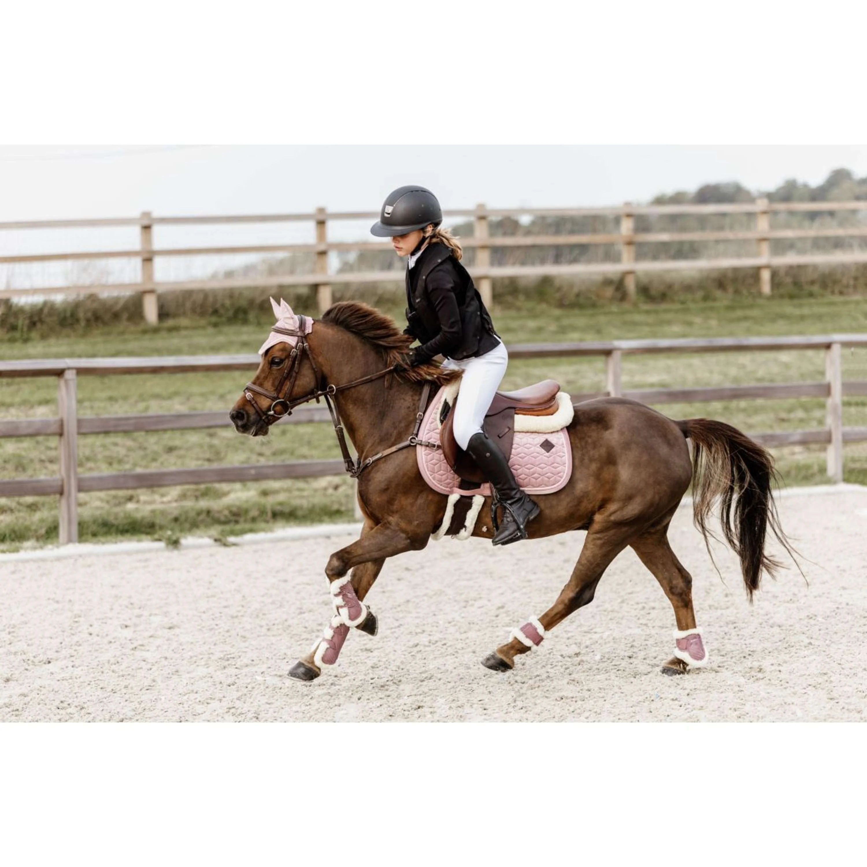 Kentucky Horsewear Stinchiere Bamboo Elastic Vegan Sheepskin Rosa Vecchia - Image 5