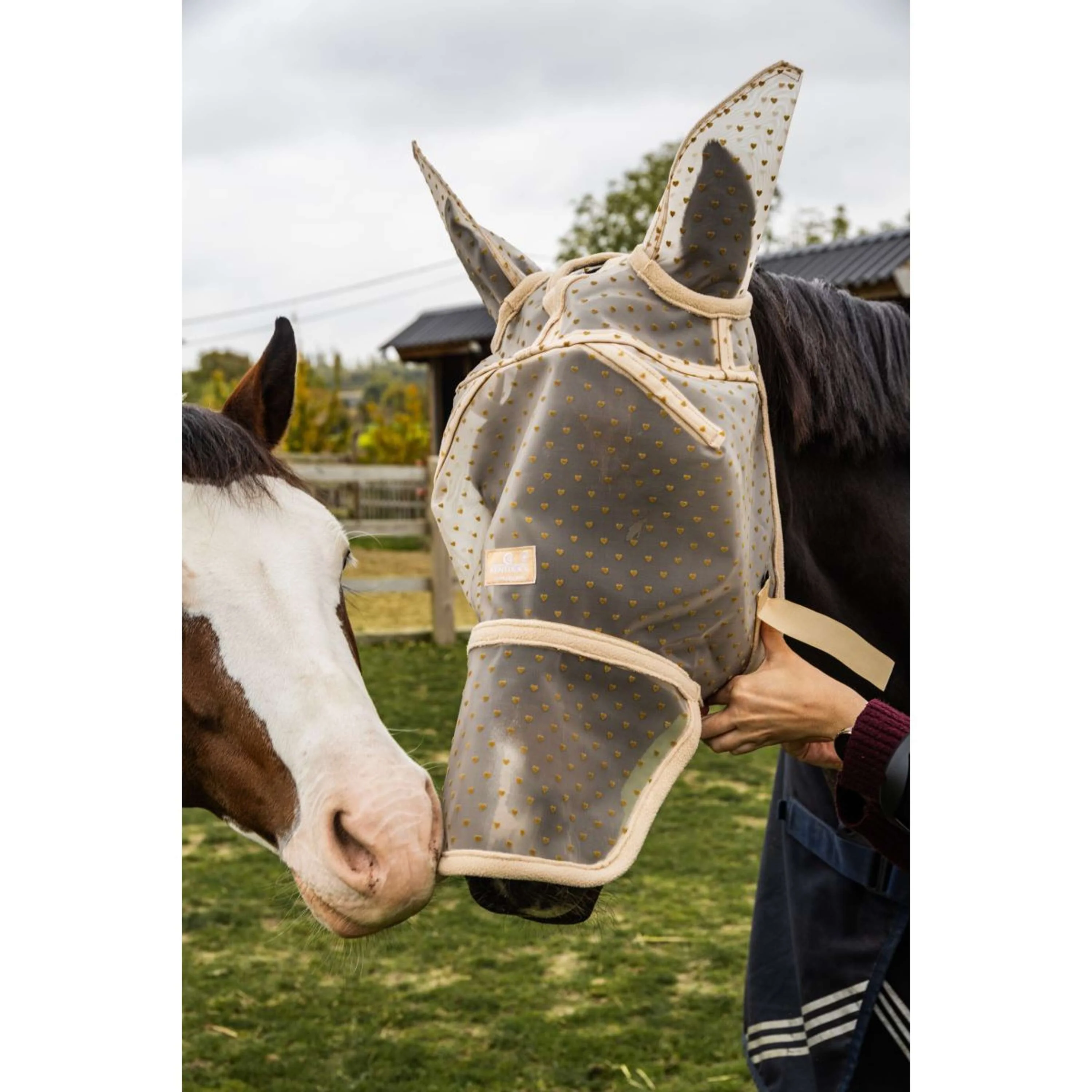 Kentucky Maschera per Mosche Heart con Orecchie e Naso Beige - Image 2