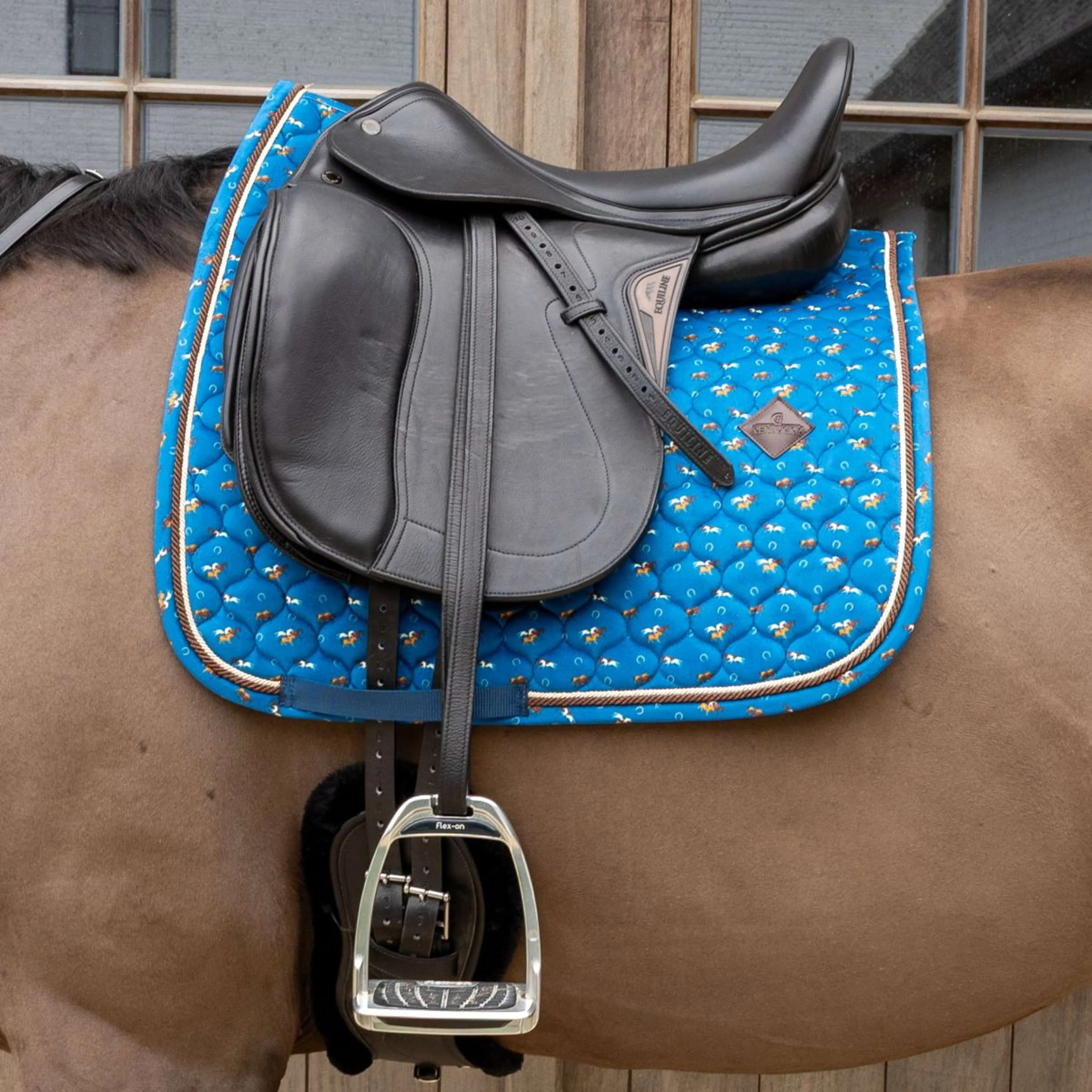 Kentucky Sottosella Velvet Horse Printing Dressage Navy - Image 2