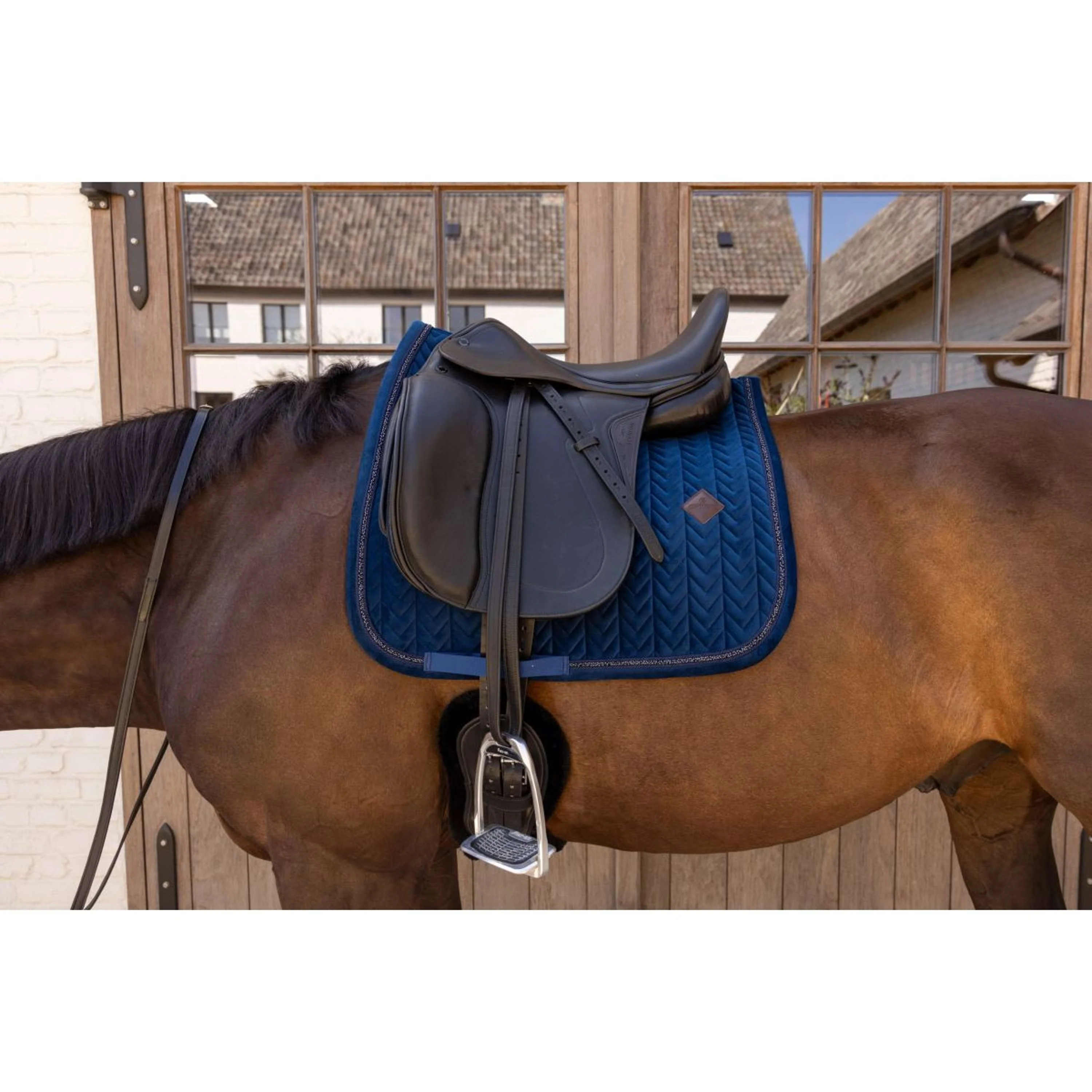 Kentucky Sottosella Velvet Mini Pearls Dressage Navy - Image 3