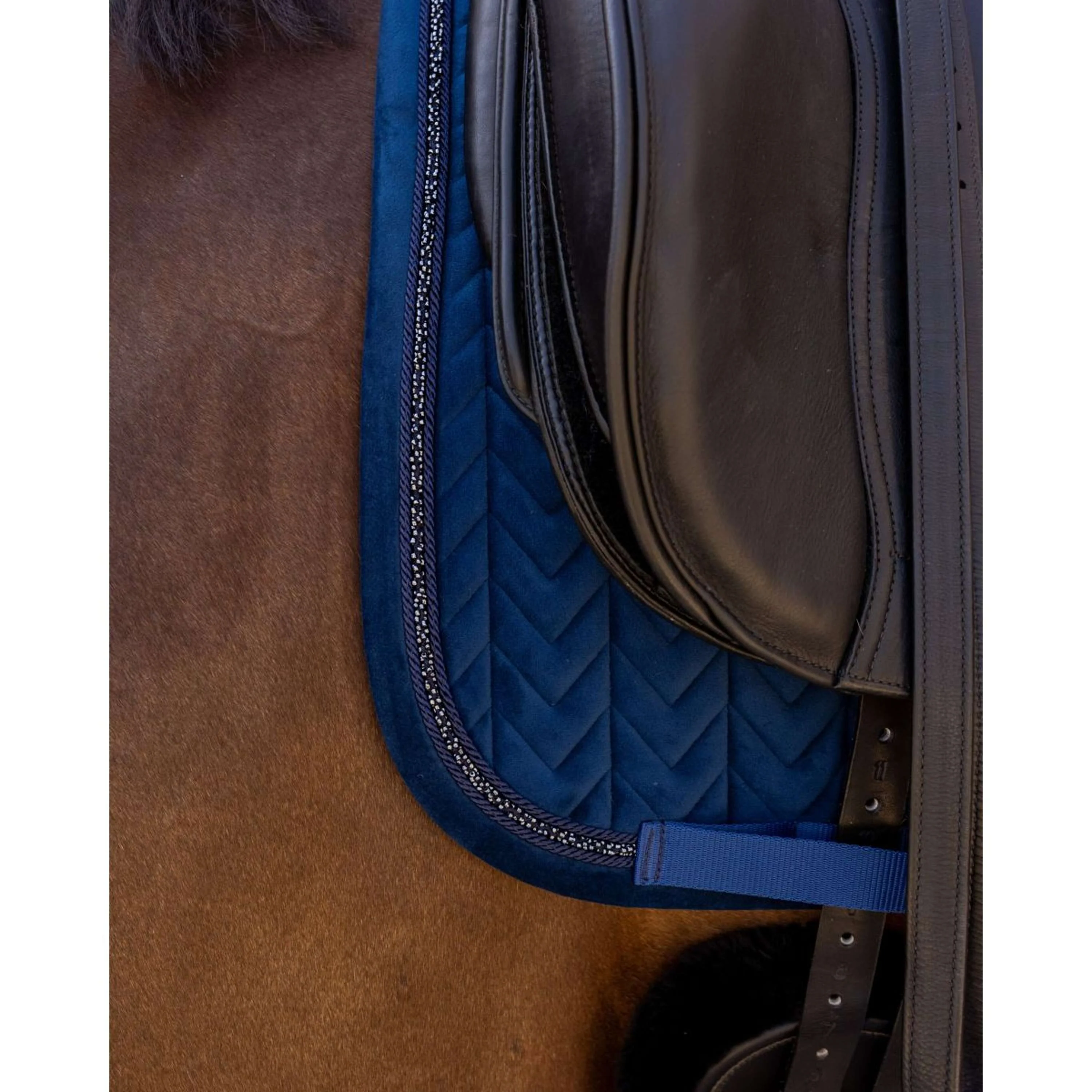 Kentucky Sottosella Velvet Mini Pearls Dressage Navy - Image 5