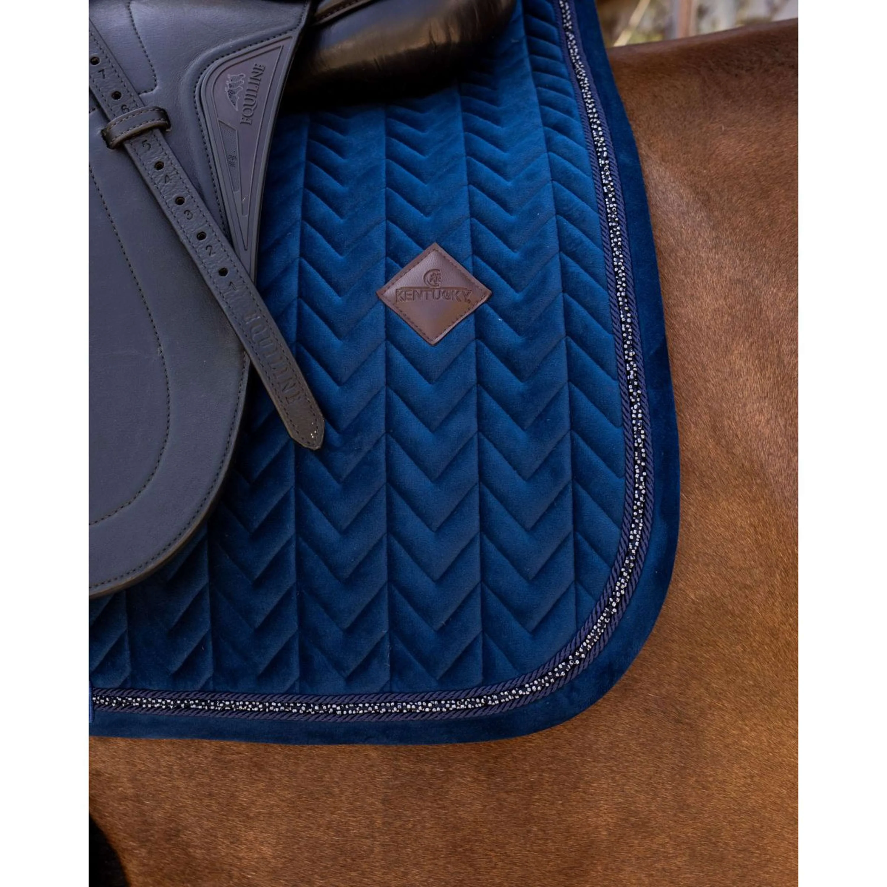 Kentucky Sottosella Velvet Mini Pearls Dressage Navy - Image 6