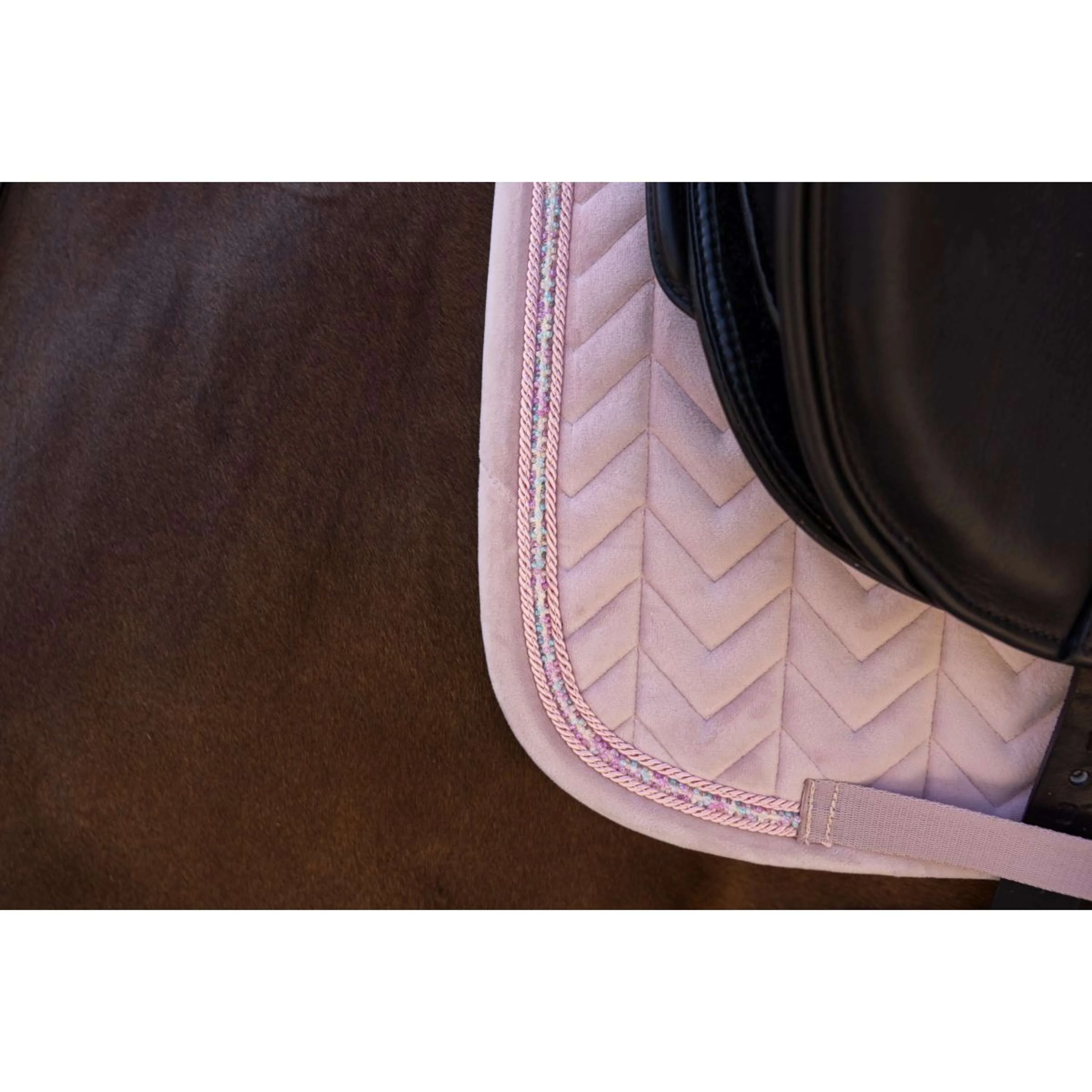 Kentucky Sottosella Velvet Mini Pearls Dressage Old Rose - Image 4