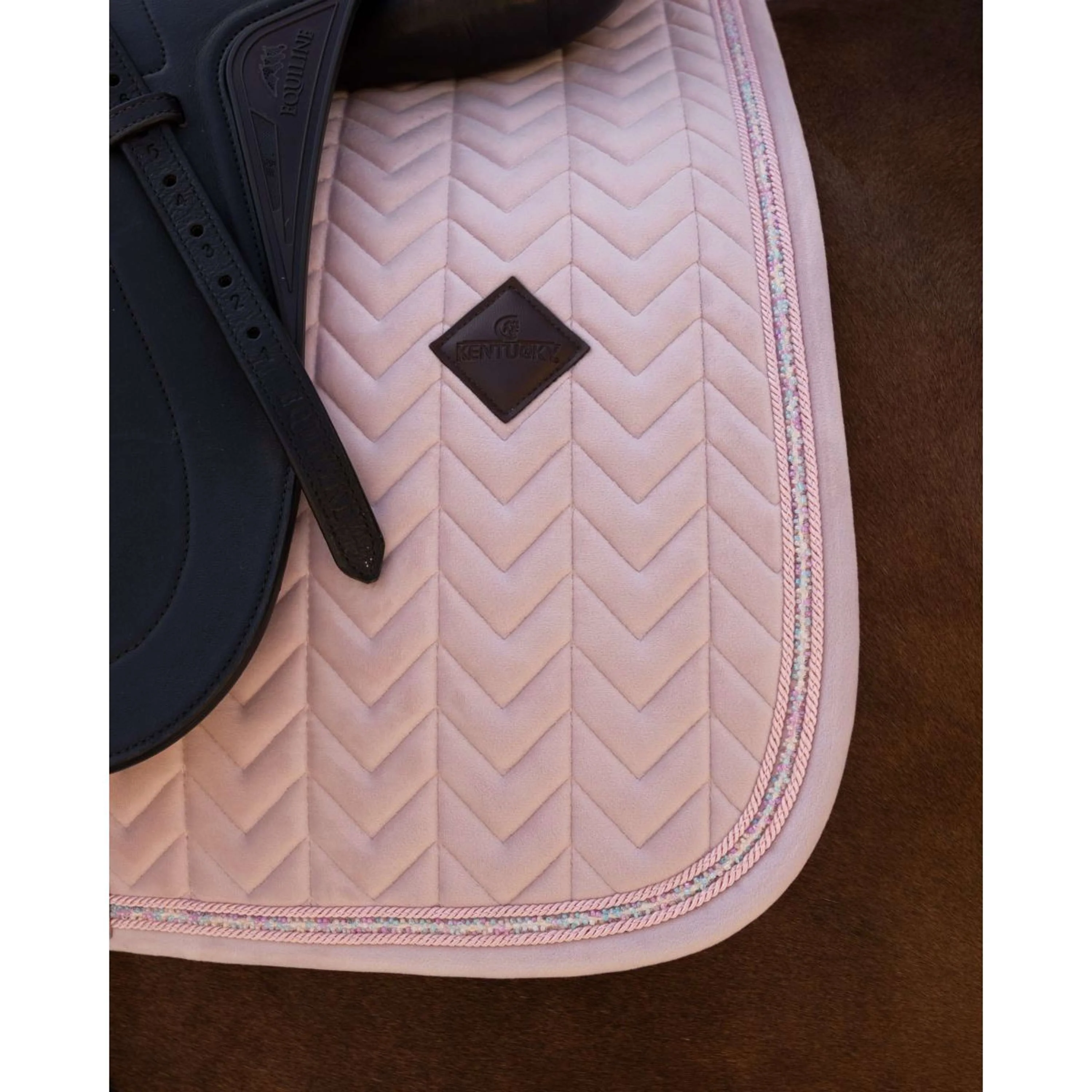 Kentucky Sottosella Velvet Mini Pearls Dressage Old Rose - Image 5