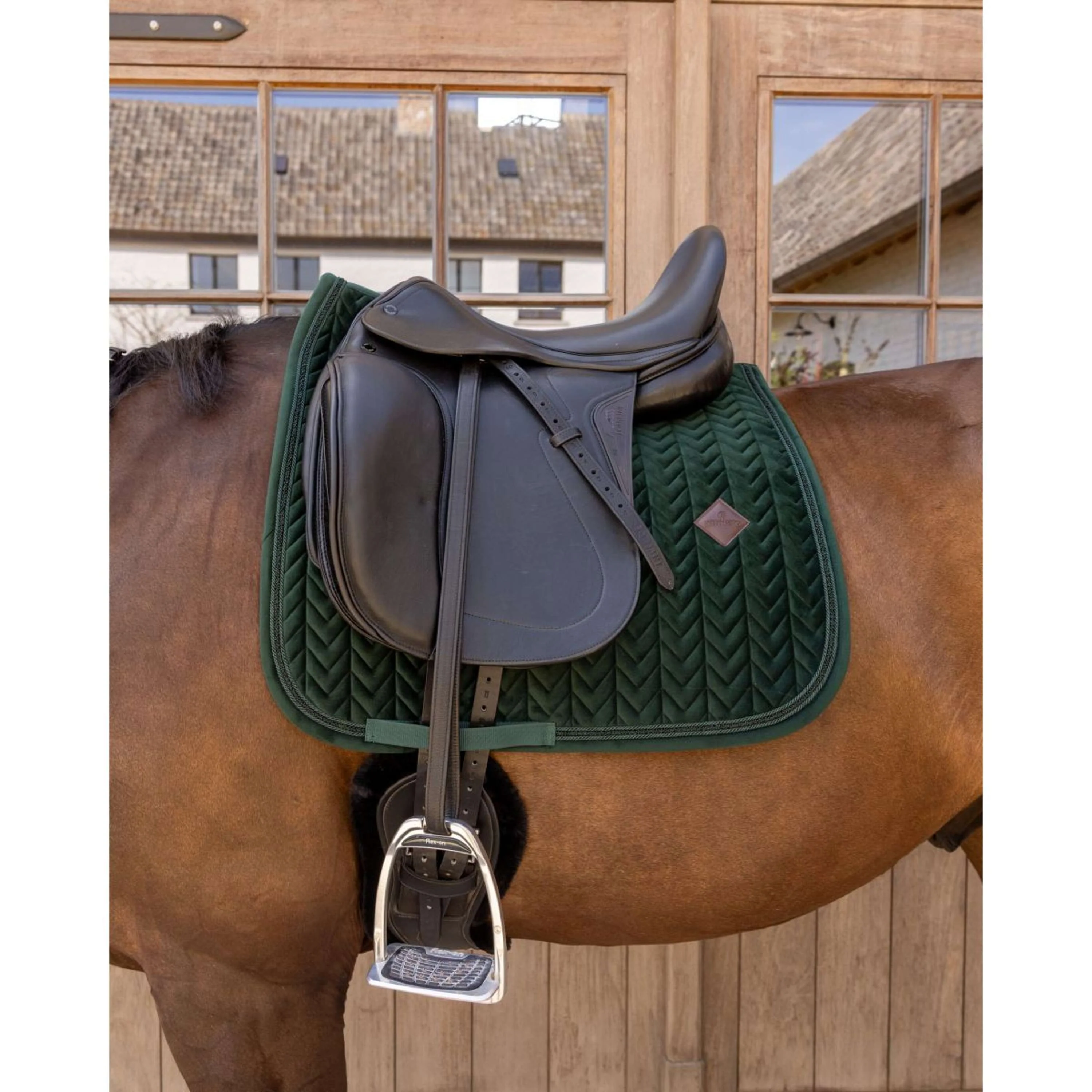 Kentucky Sottosella Velvet Mini Pearls Dressage Pine Green - Image 3