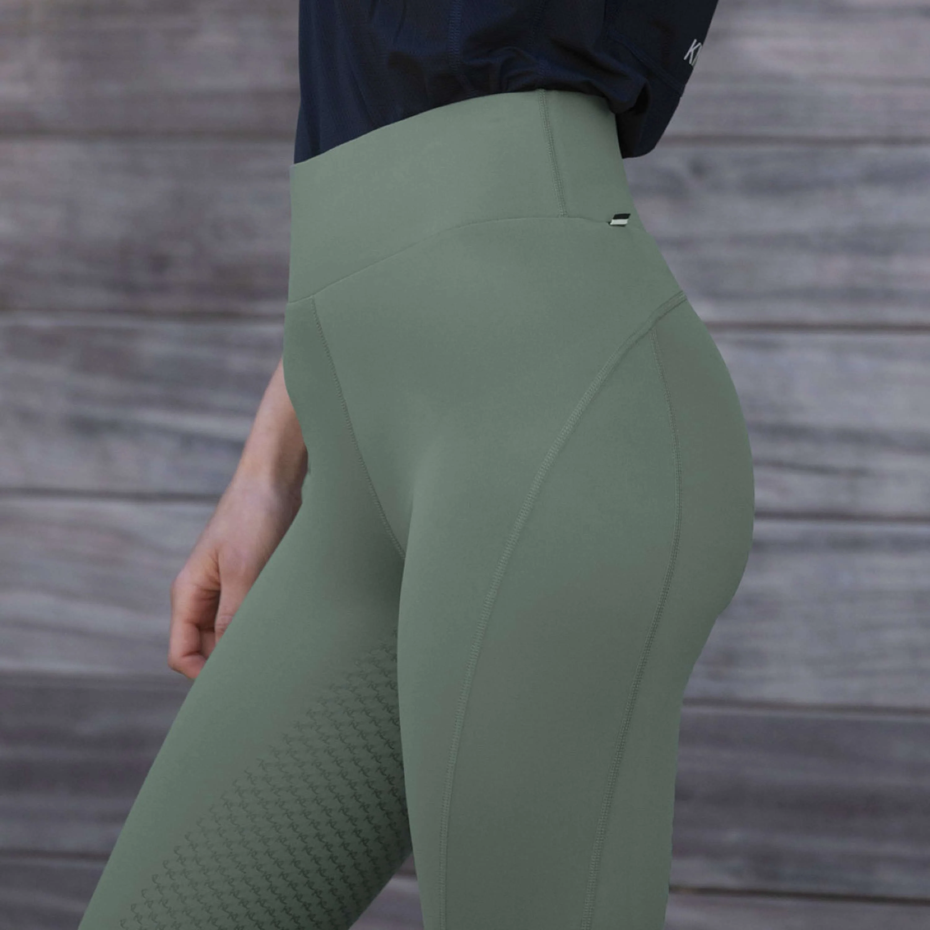 Kingsland Leggings da Equitazione KLLindsey F-Tec Full Grip Green Agave - Image 2
