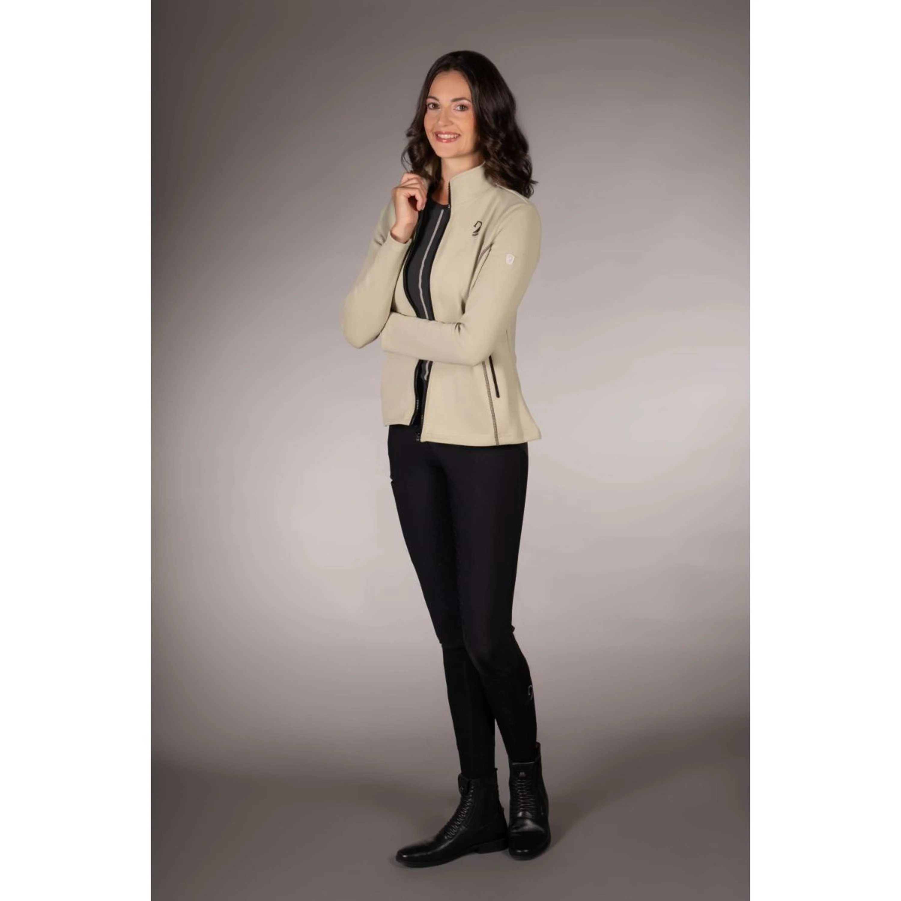 Lauria Garrelli Gilet in Pile Limone Grigio/Beige - Image 2