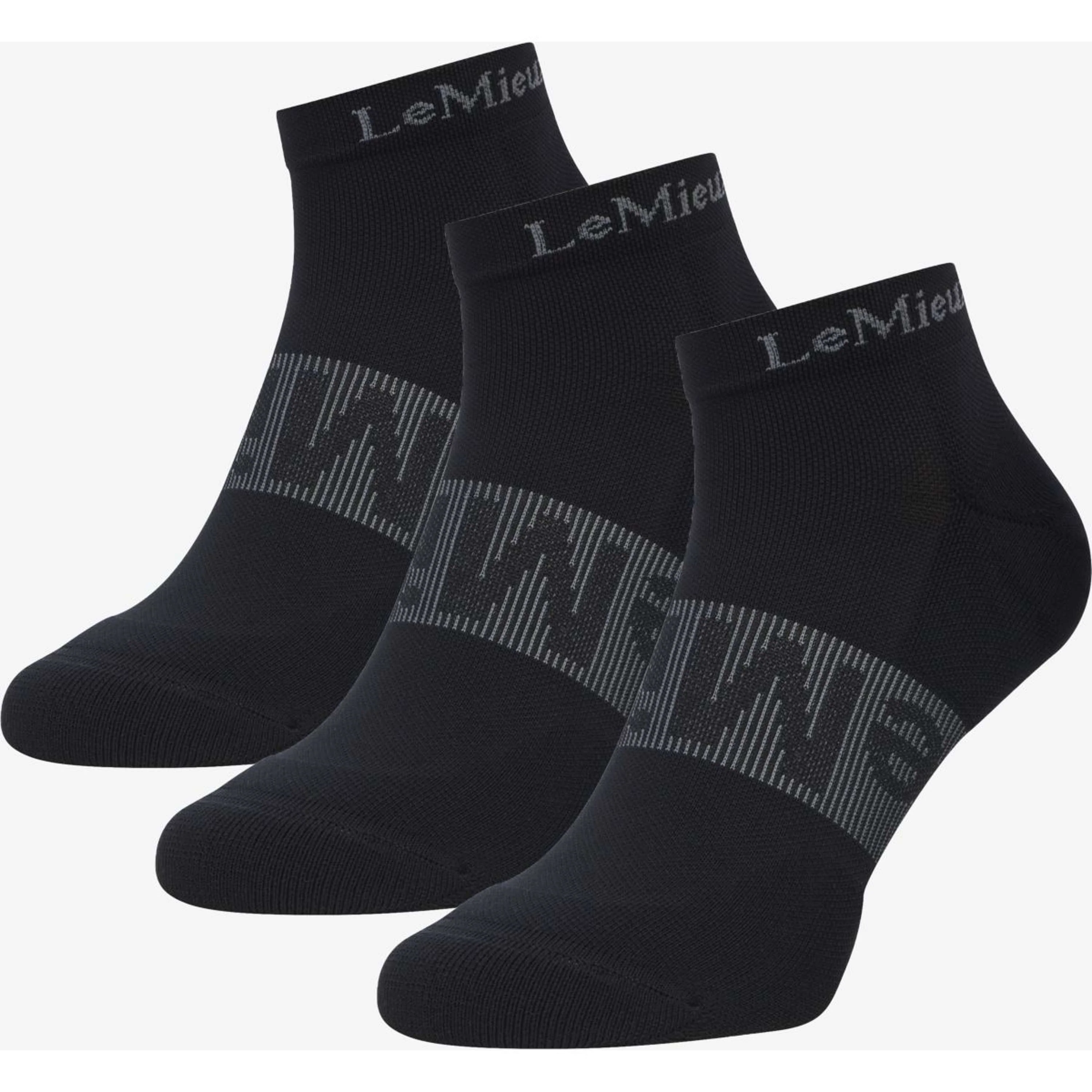 LeMieux Calzini Trainer 3 Pack Nero - Image 2