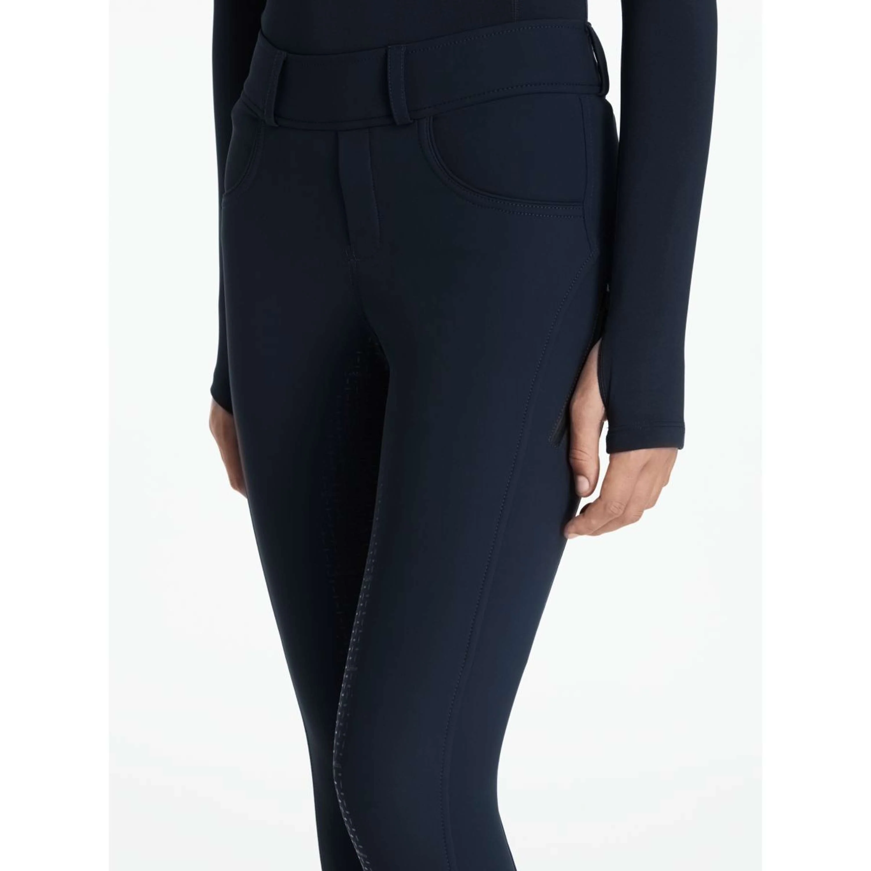 LeMieux Leggings da Equitazione Young Rider Ella Brushed Full Grip Navy - Image 3