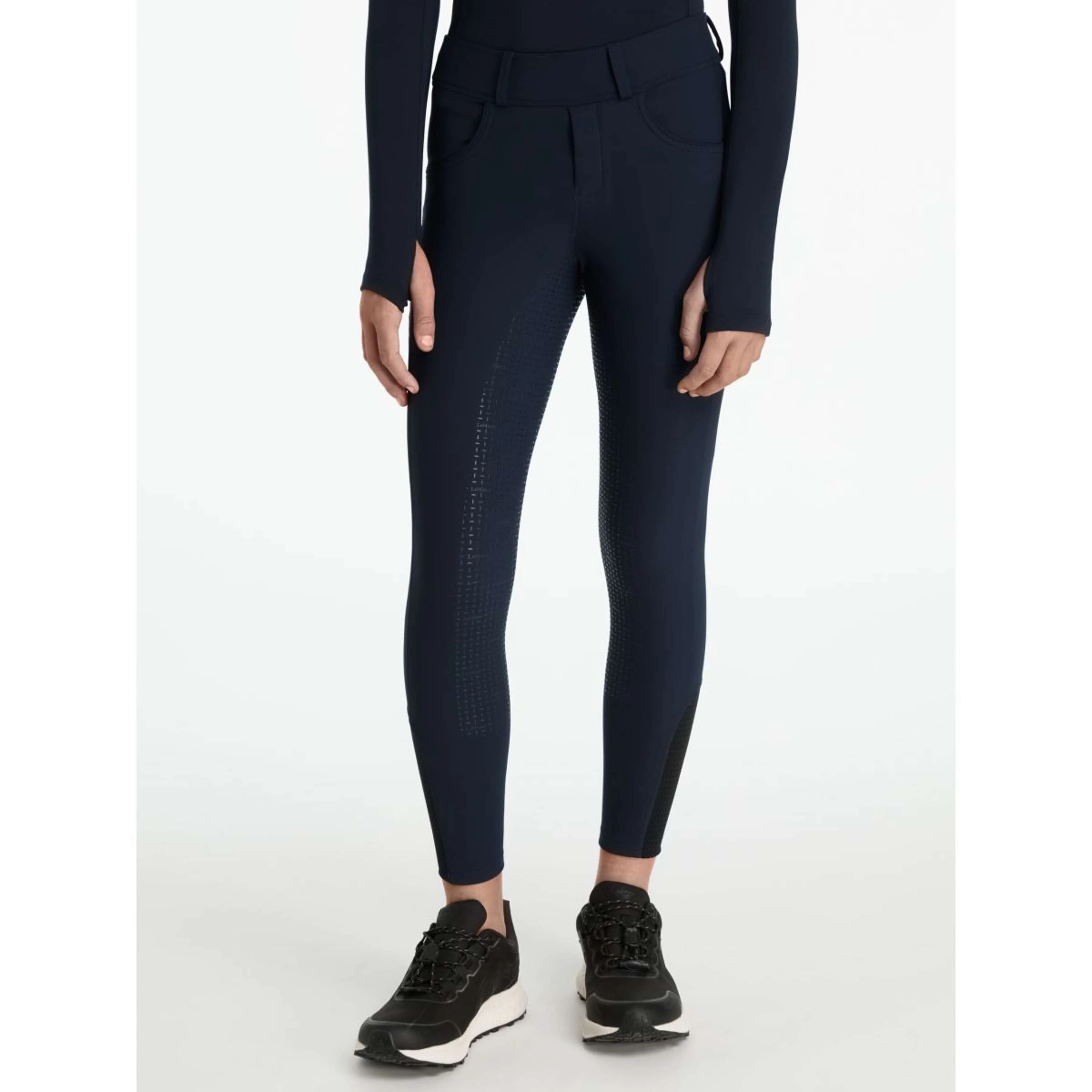 LeMieux Leggings da Equitazione Young Rider Ella Brushed Full Grip Navy - Image 4