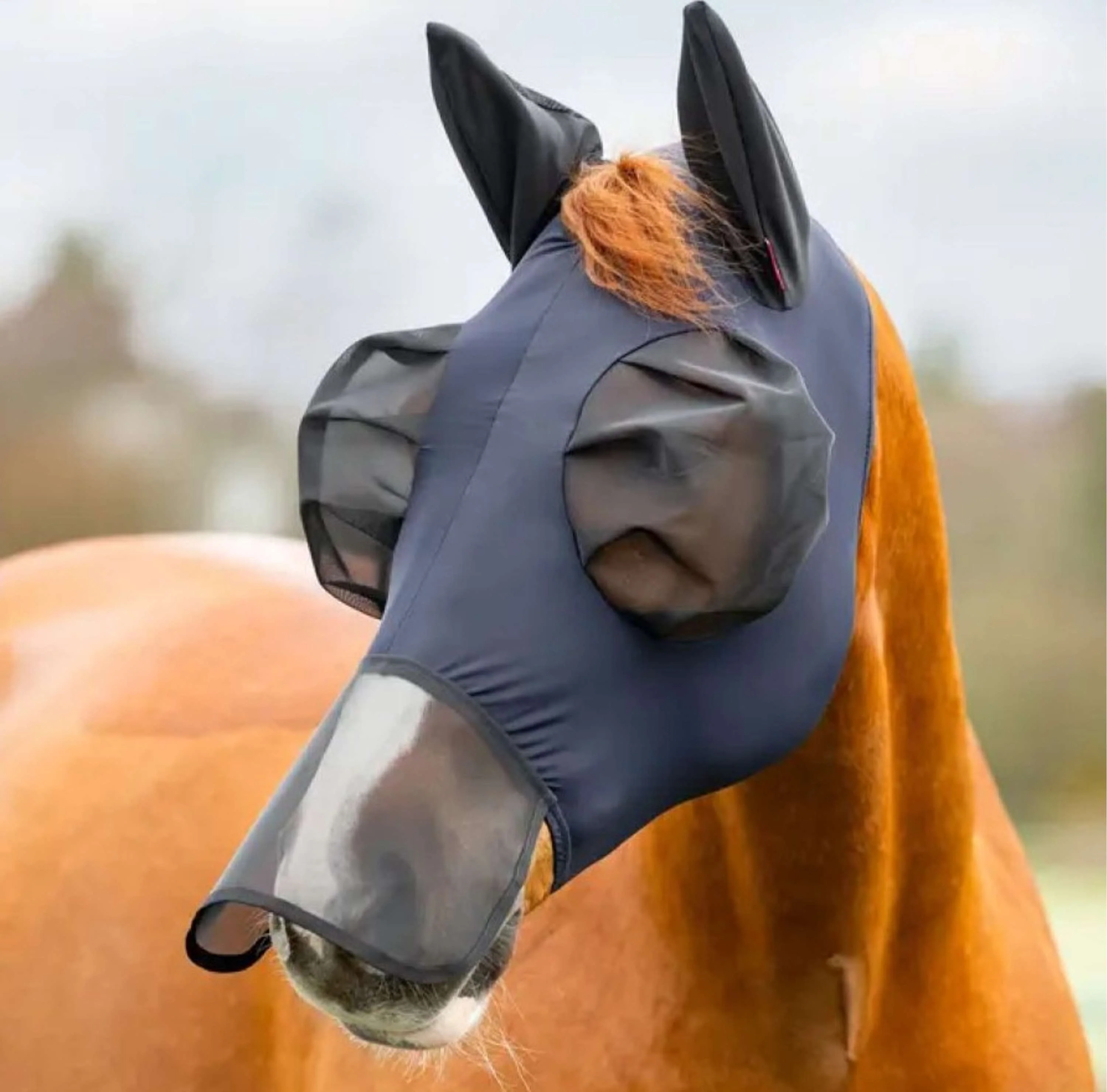LeMieux Maschera per Mosche Bug Relief Con Rete per Naso Navy