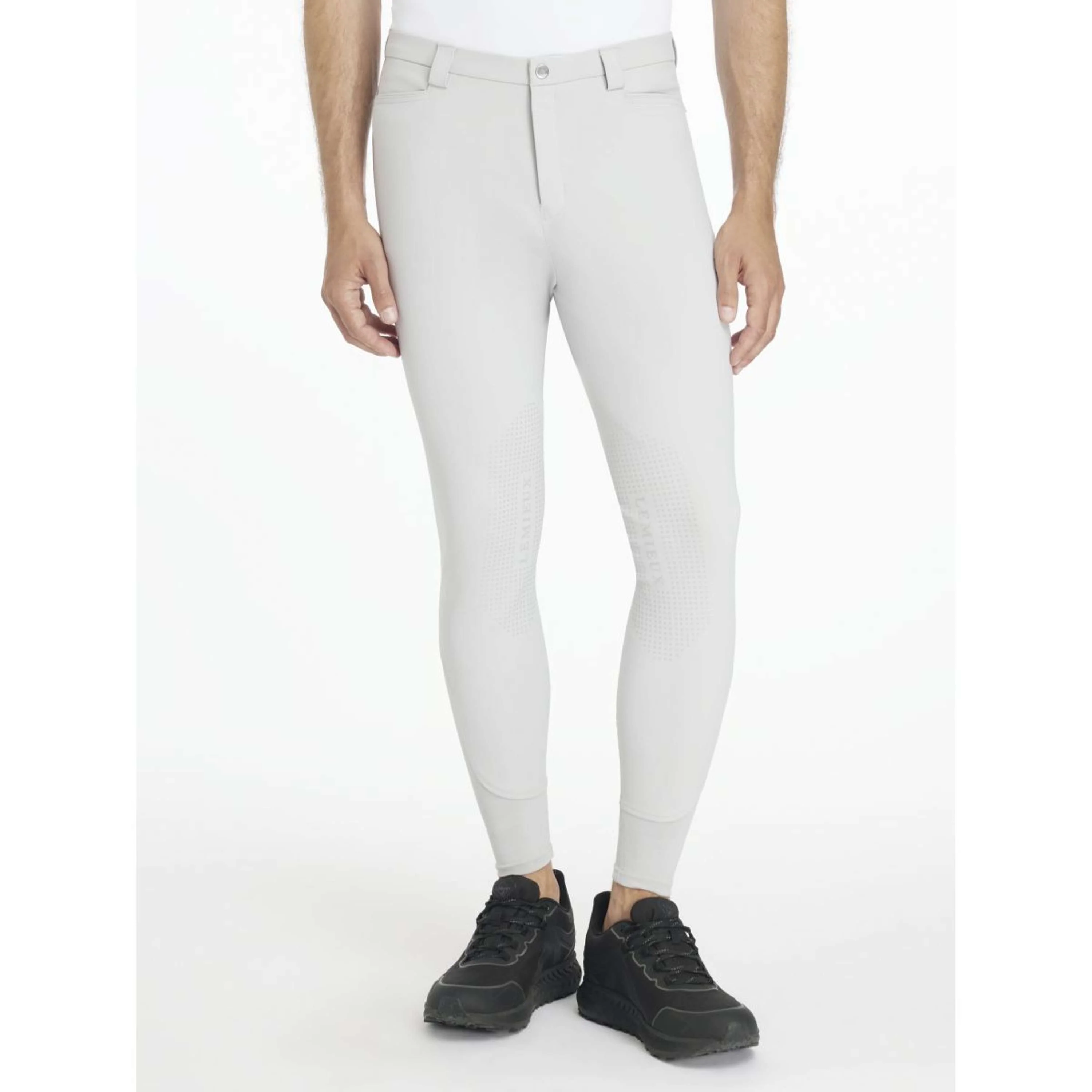 LeMieux Pantaloni da Equitazione Sports Knee Grip Uomini Grigio chiaro